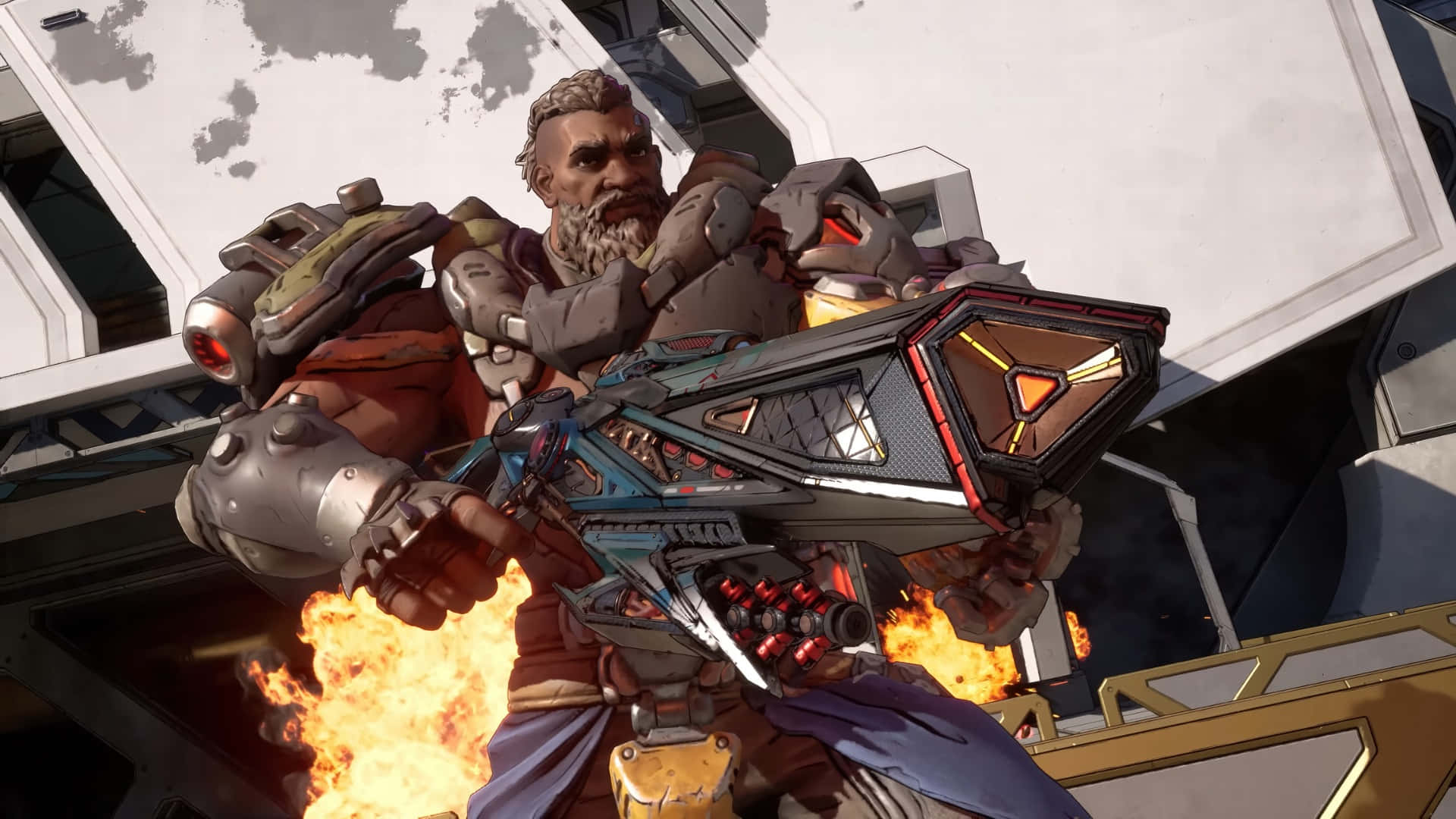 Borderlands 4, futuristic armor, glowing energy weapon, Full HD Desktop Wallpaper