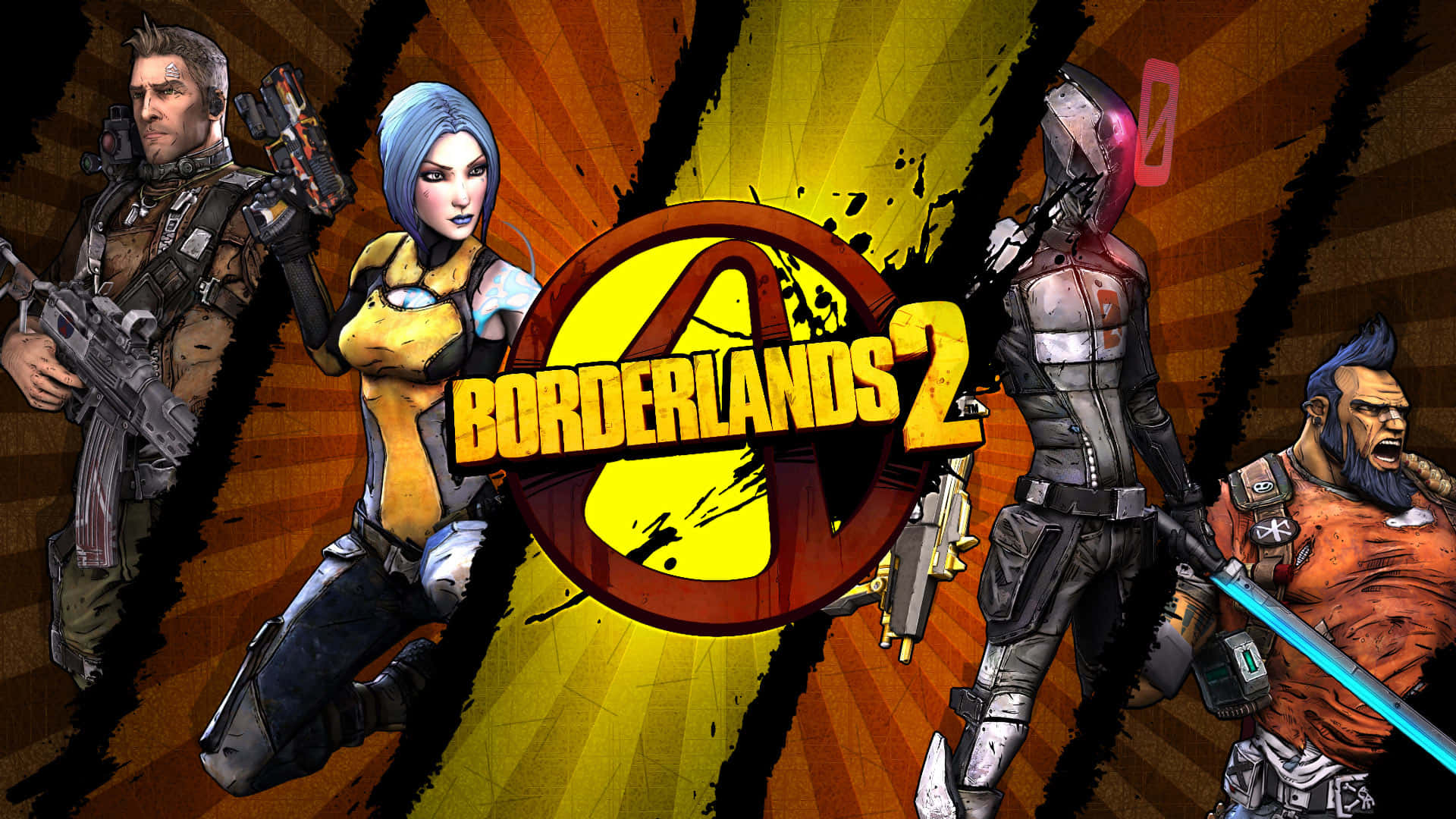 Borderlands 2, yellow, orange, Full HD Desktop Wallpaper