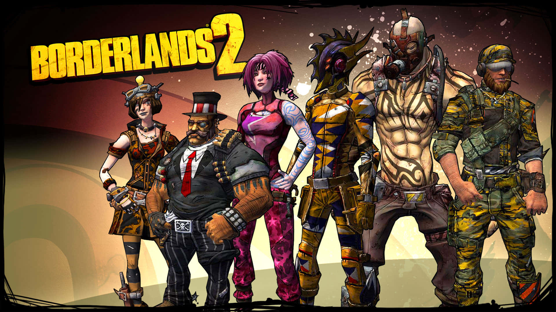 Borderlands 2, character lineup, stylized video game characters, Full HD Desktop Wallpaper