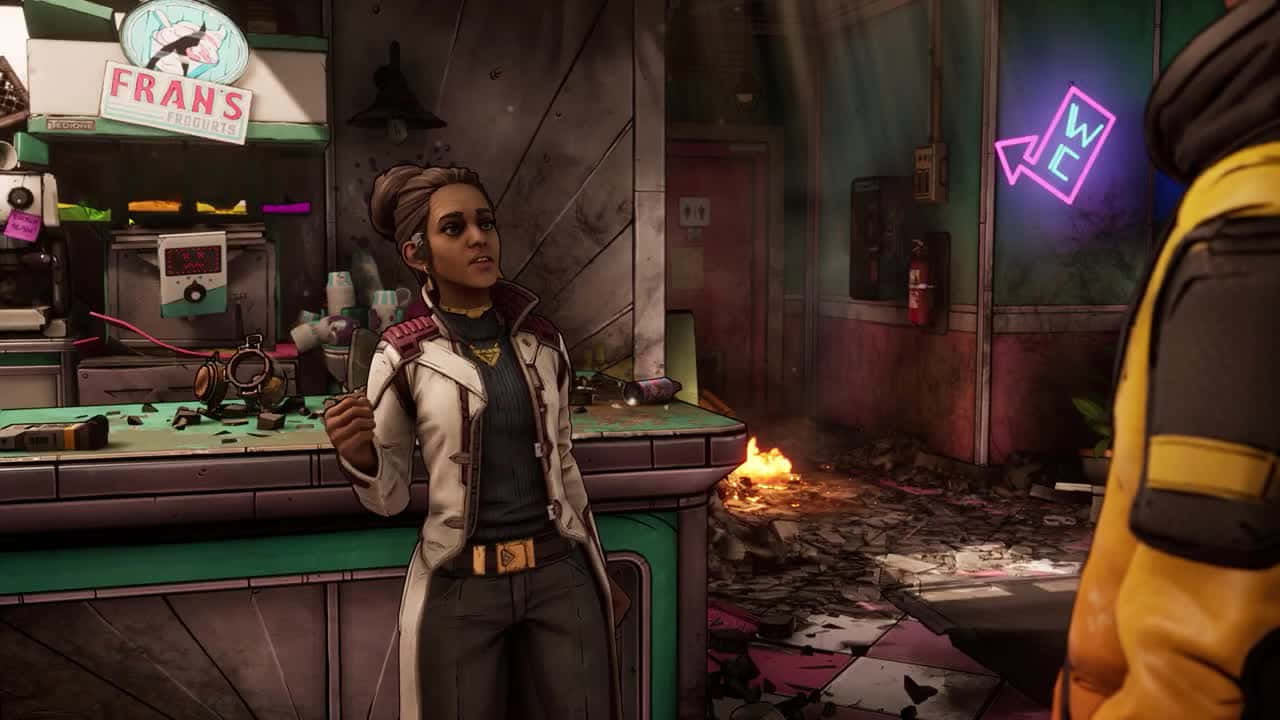 Borderlands, female character, white jacket, HD Desktop Wallpaper