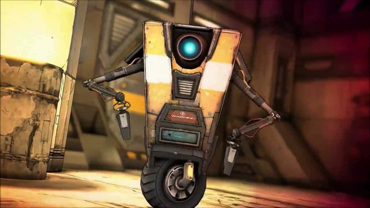 Borderlands, yellow and black robot, glowing blue eye, HD Desktop Wallpaper