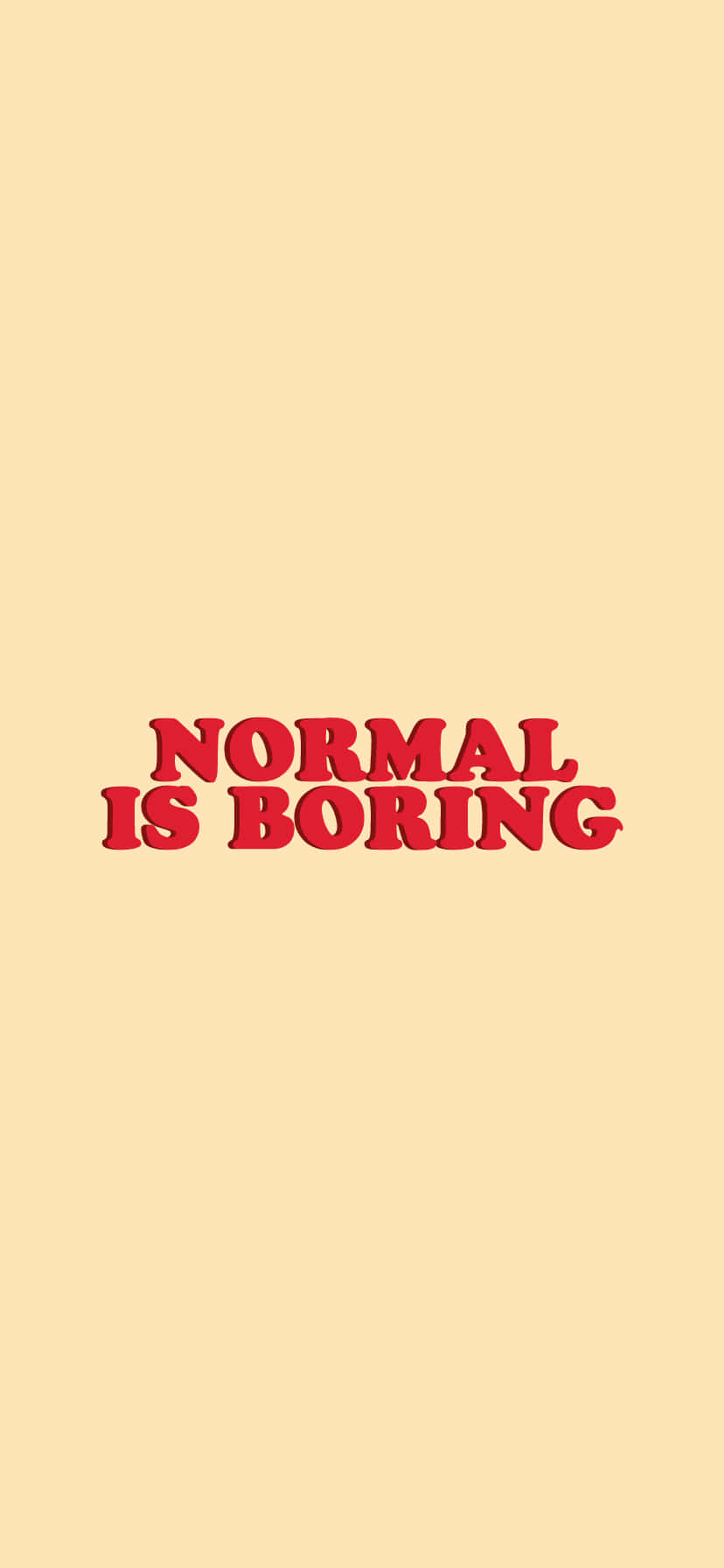 Normal Is Boring, bold red text, solid pale yellow background, HD Phone Wallpaper