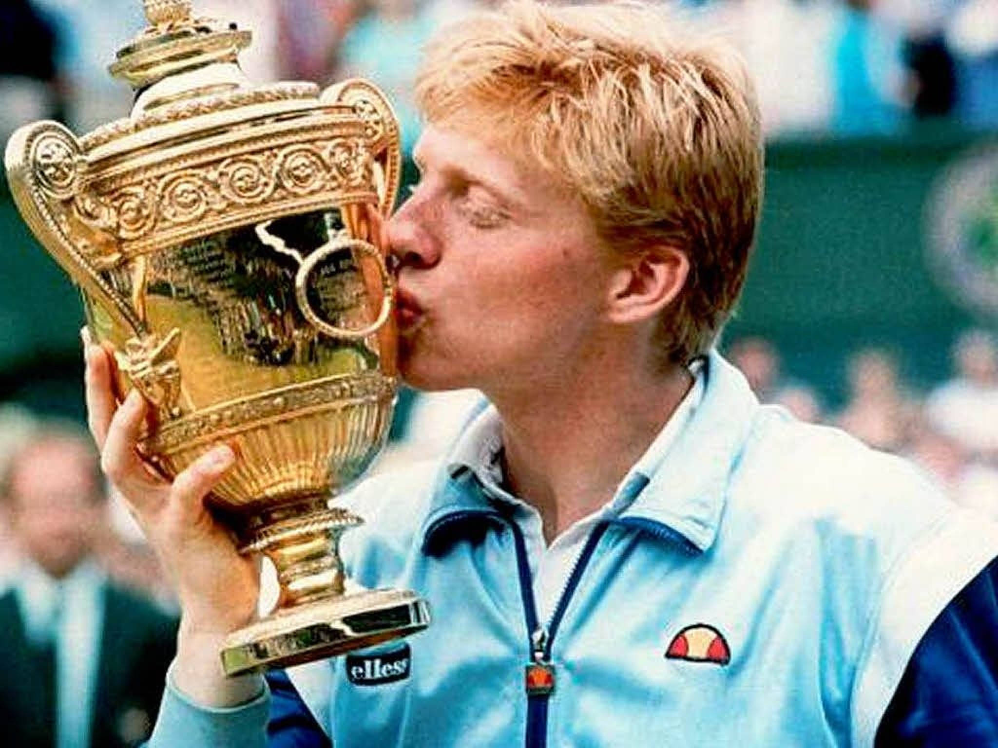 Boris Becker, golden trophy, light blue and dark blue jacket, Full HD Desktop Wallpaper