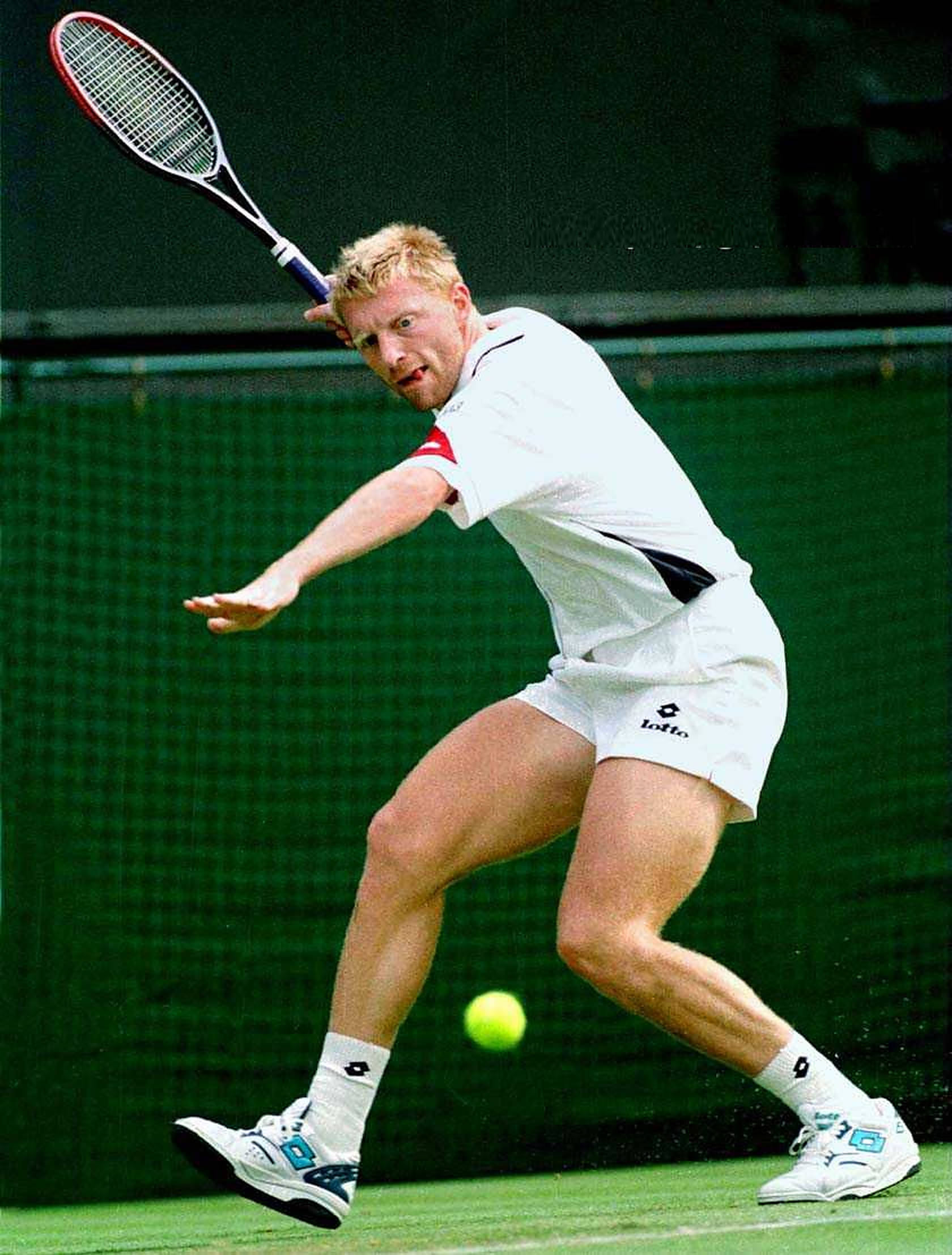 Boris Becker, white gear, bright yellow ball, Full HD Phone Wallpaper