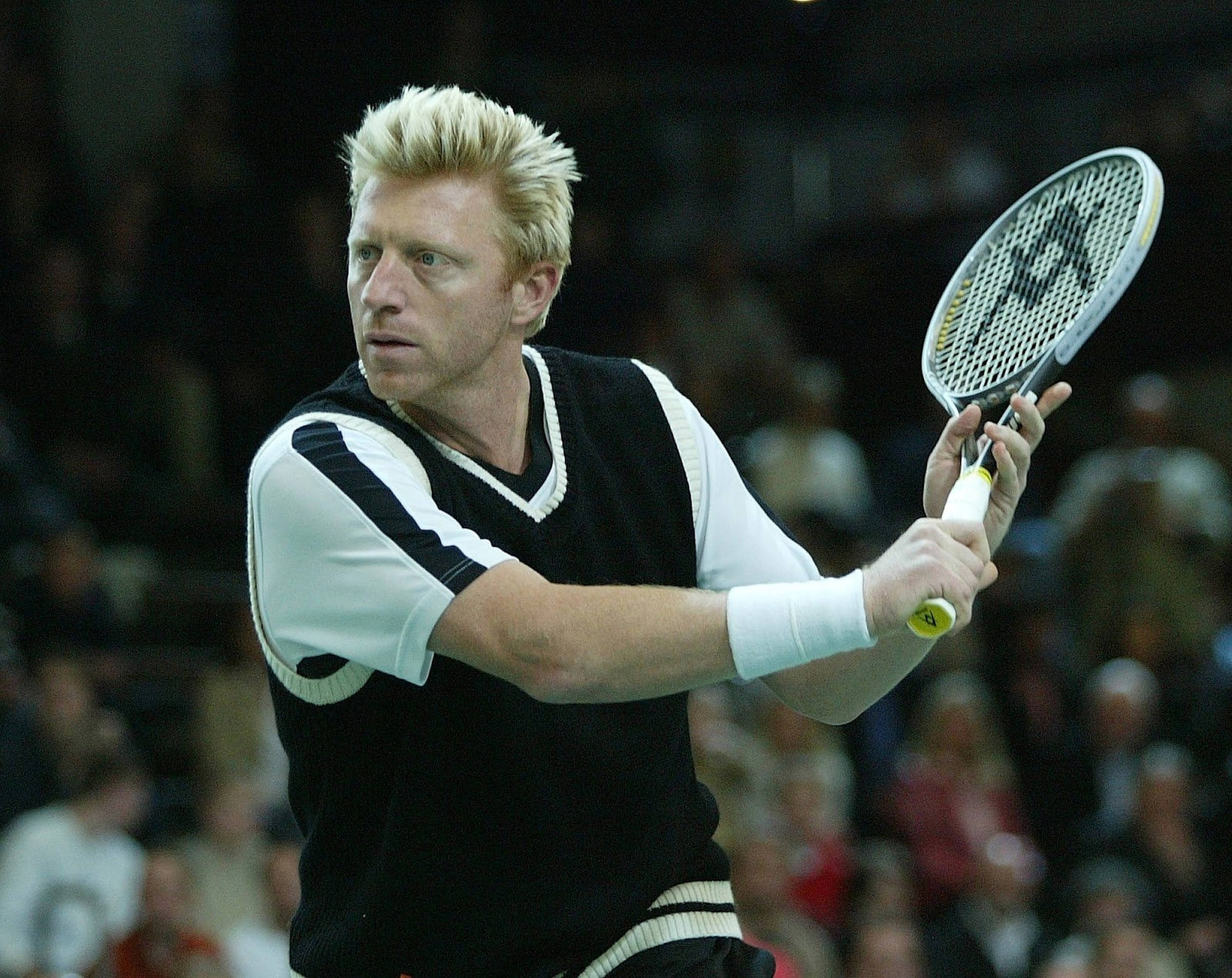 Boris Becker, tennis player, black and white gear, Full HD Desktop Wallpaper