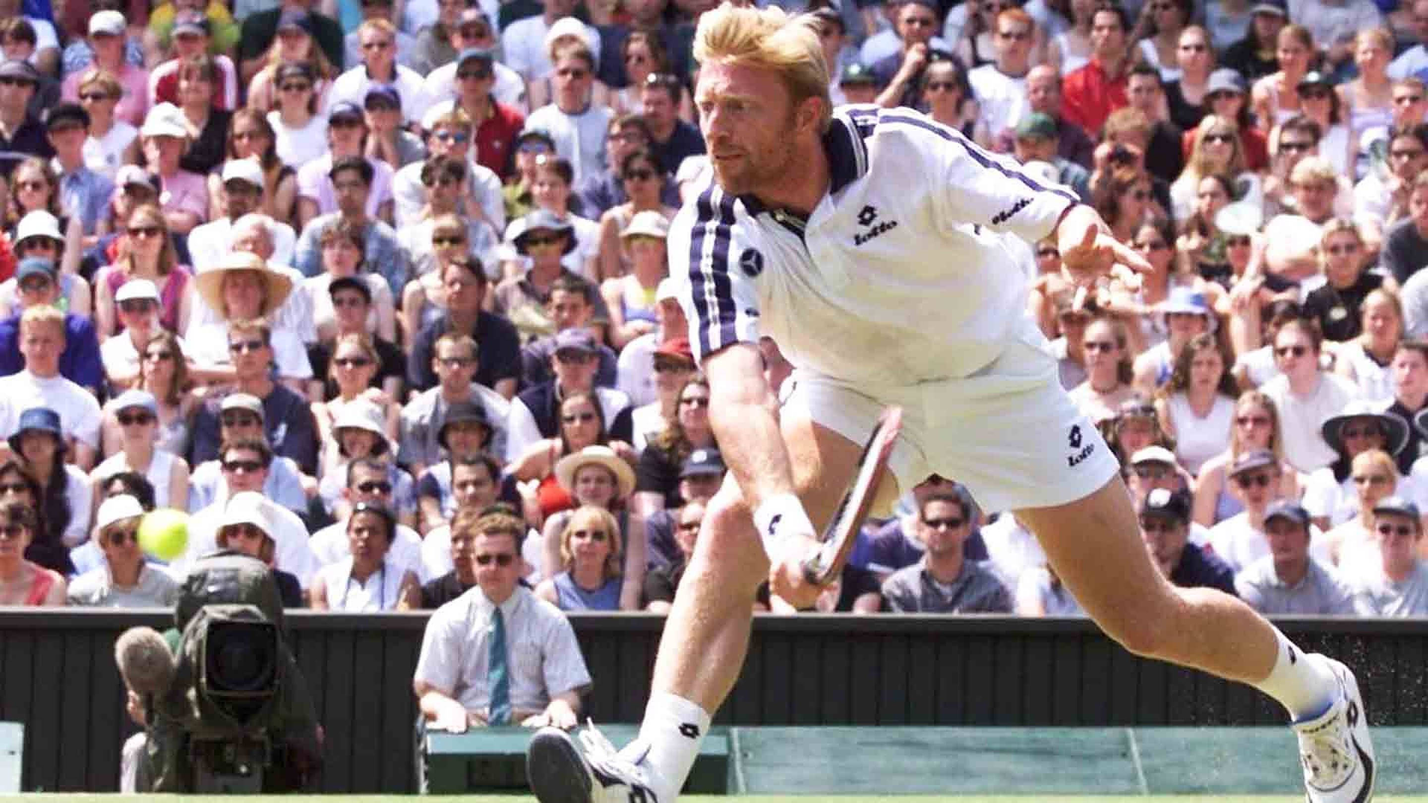 Boris Becker, tennis player, grass court, 2K Desktop Wallpaper