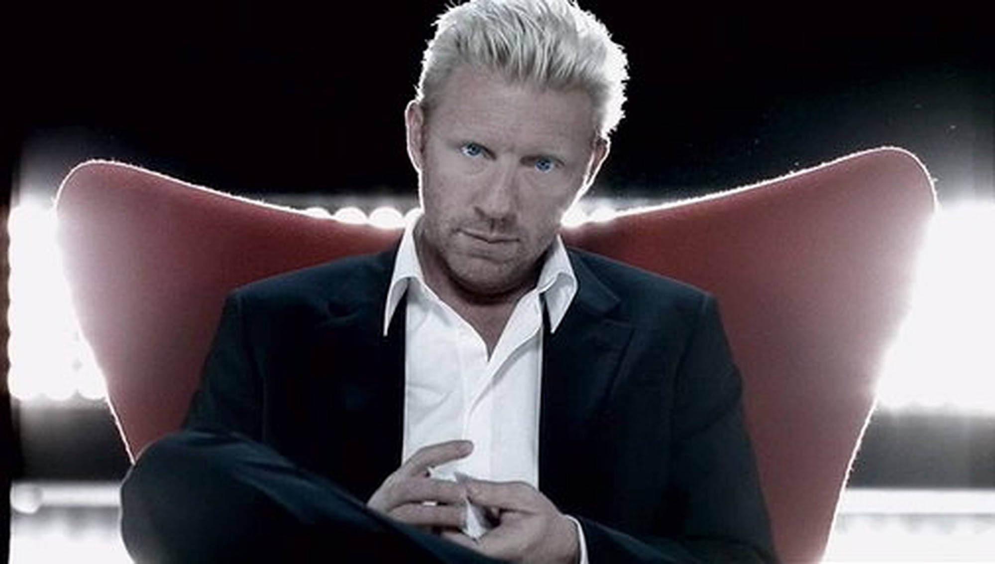 Boris Becker, platinum blonde hair, red chair, Full HD Desktop Wallpaper