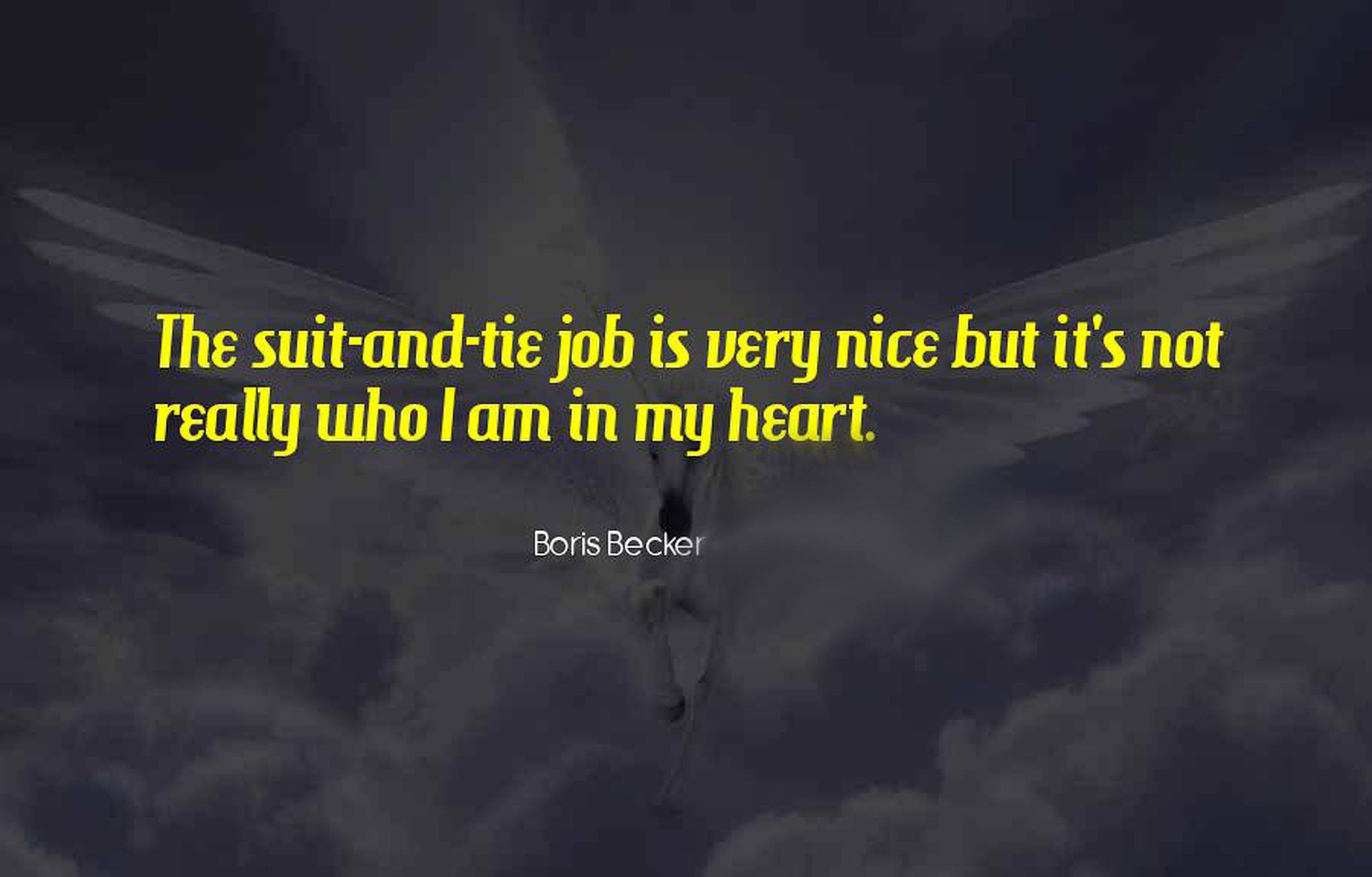 Boris Becker, yellow quote, dark clouds, Full HD Desktop Wallpaper