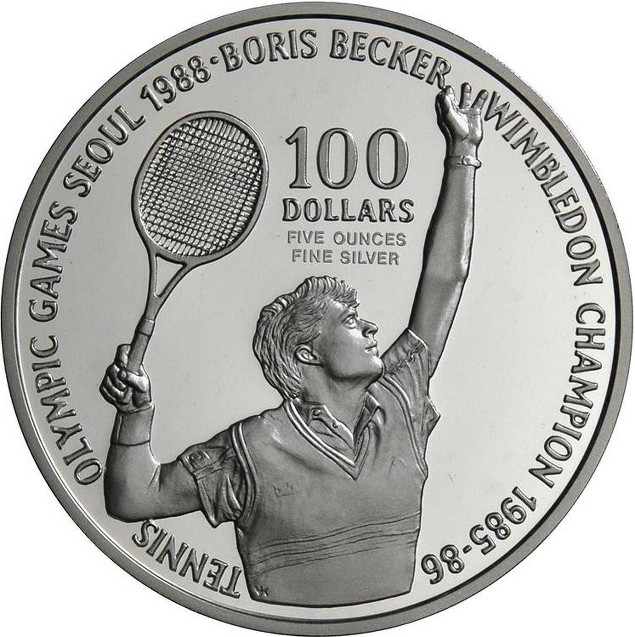 Boris Becker, silver commemorative coin, tennis champion, Full HD Phone Wallpaper