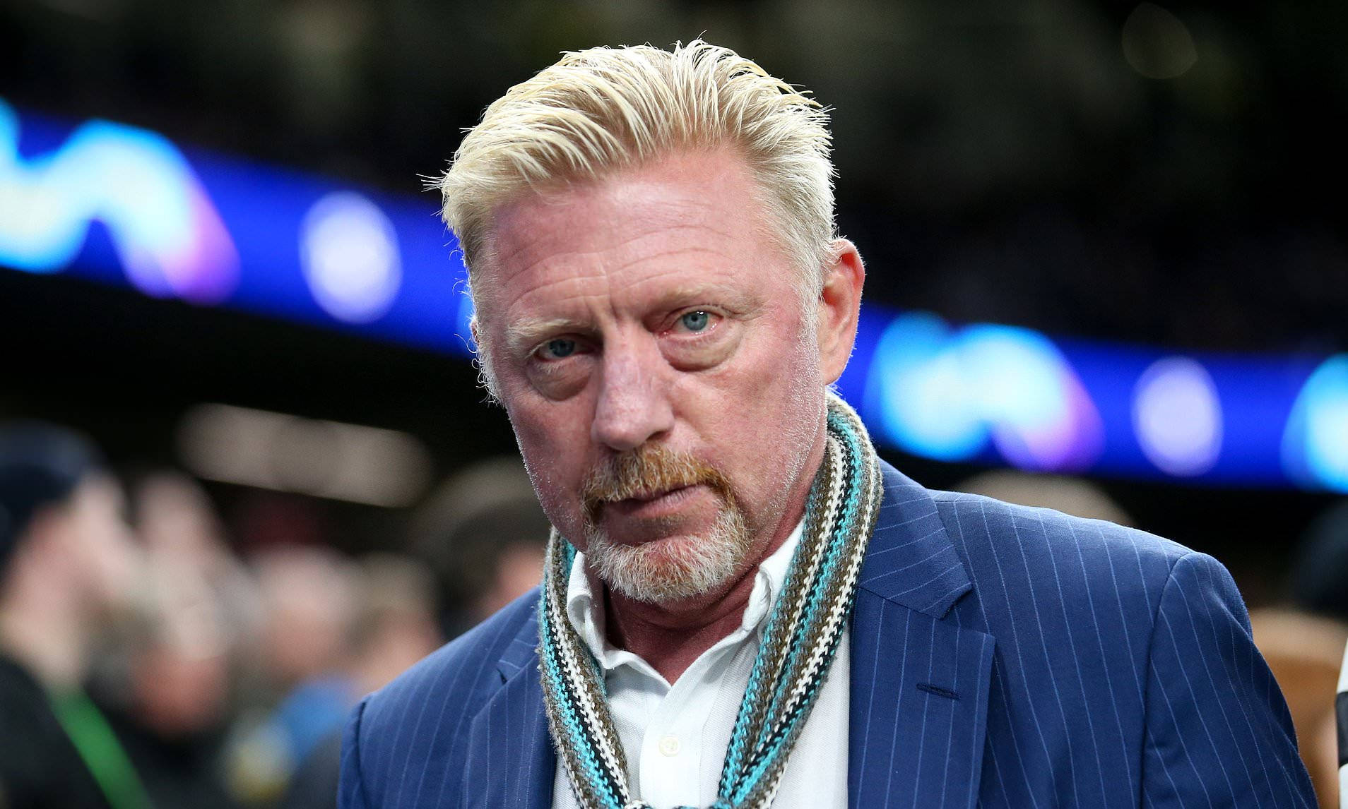 Boris Becker, blue pinstripe suit, layered necklaces, HD Desktop Wallpaper