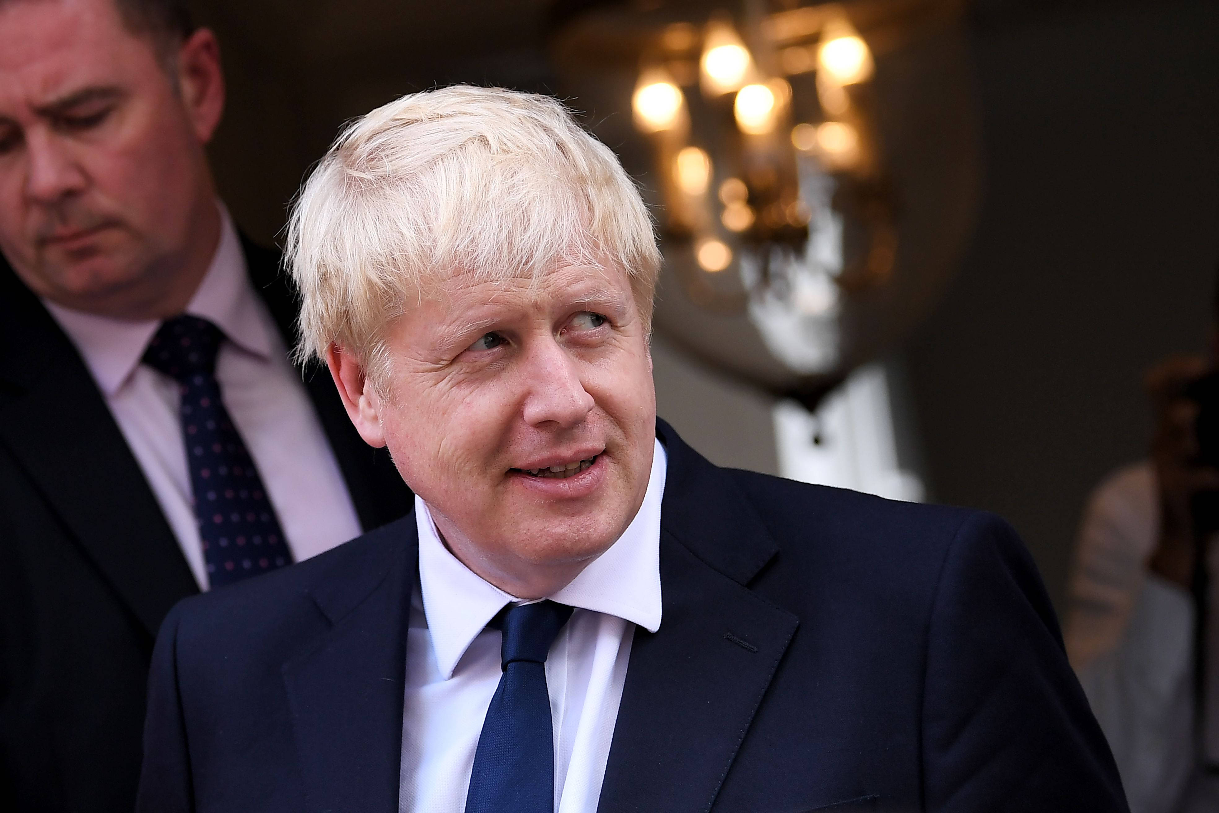 Boris Johnson, white hair, dark suit, 4K Desktop Wallpaper