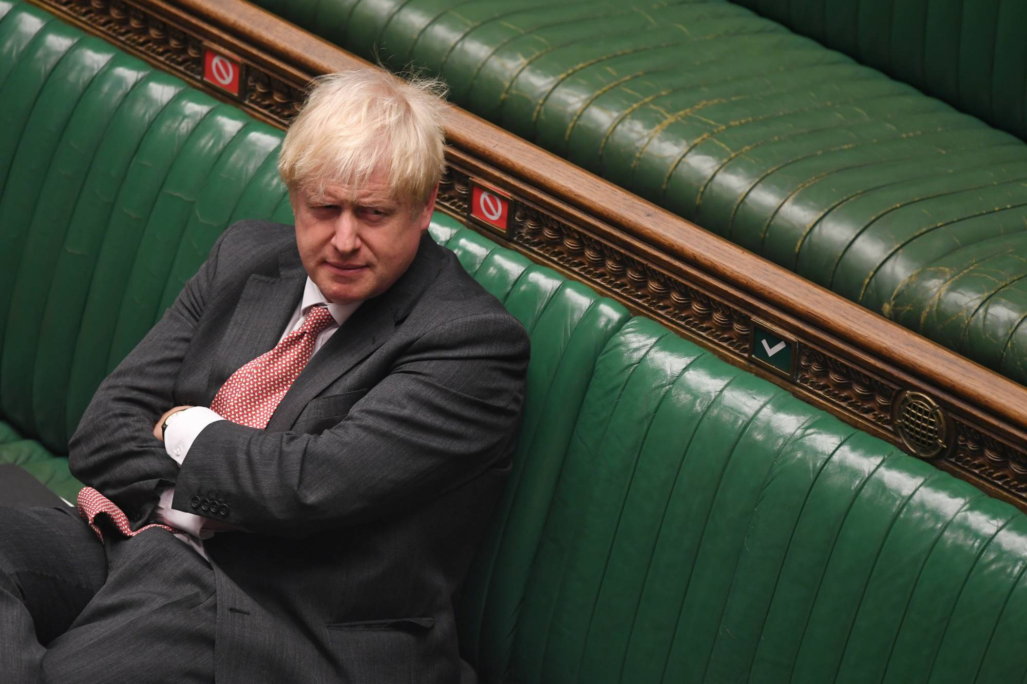 Boris Johnson, green leather bench, suit, Full HD Desktop Wallpaper