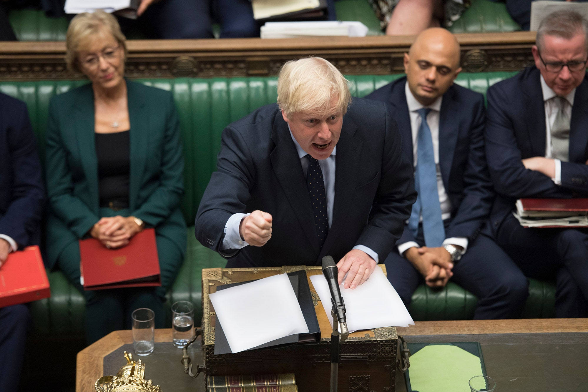 Boris Johnson, green leather-lined House of Commons, colleagues, Full HD Desktop Wallpaper