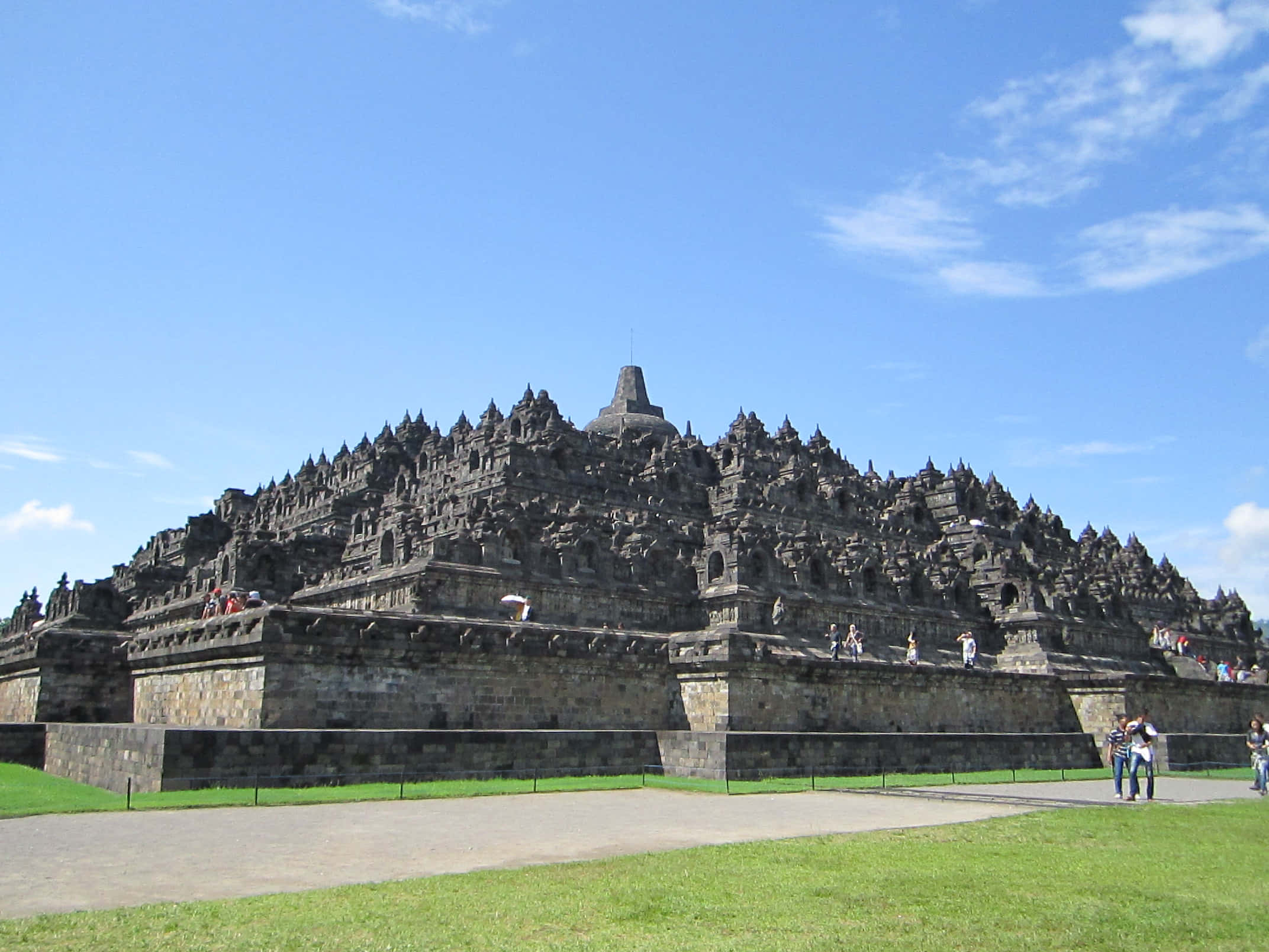Borobudur Temple, stupas, ancient stone terraces, Full HD Desktop Wallpaper