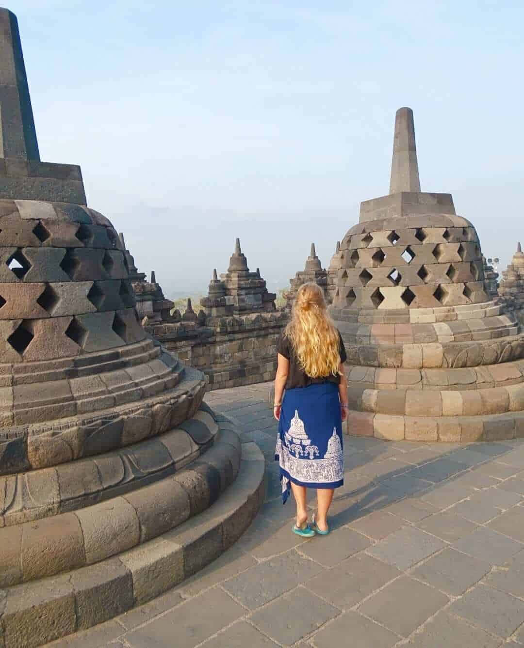 Borobudur Temple, stone path, ancient stone stupas, HD Phone Wallpaper