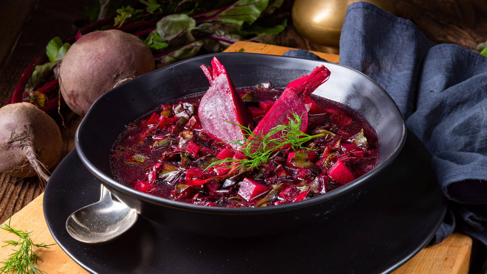 borscht, crimson borscht soup, beet slices, Full HD Desktop Wallpaper