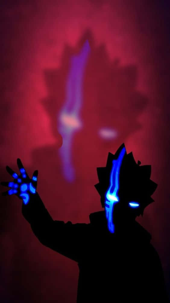 Borushiki, glowing blue hands, face markings, SD Phone Wallpaper