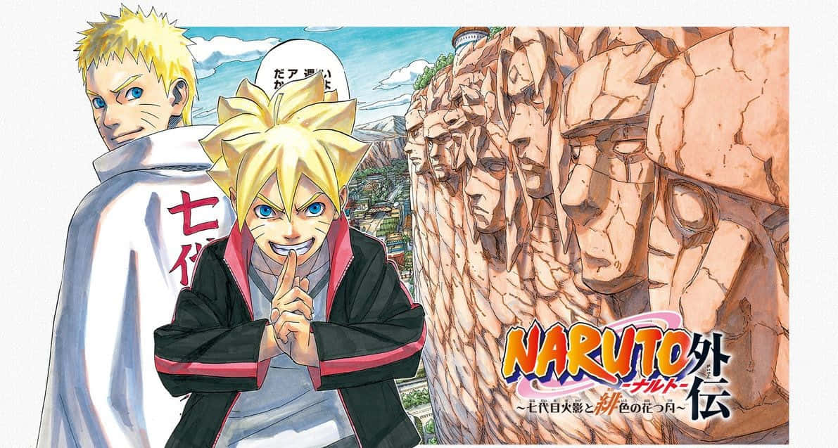 Boruto and Naruto, blonde anime boys, ninja attire, SD Desktop Wallpaper