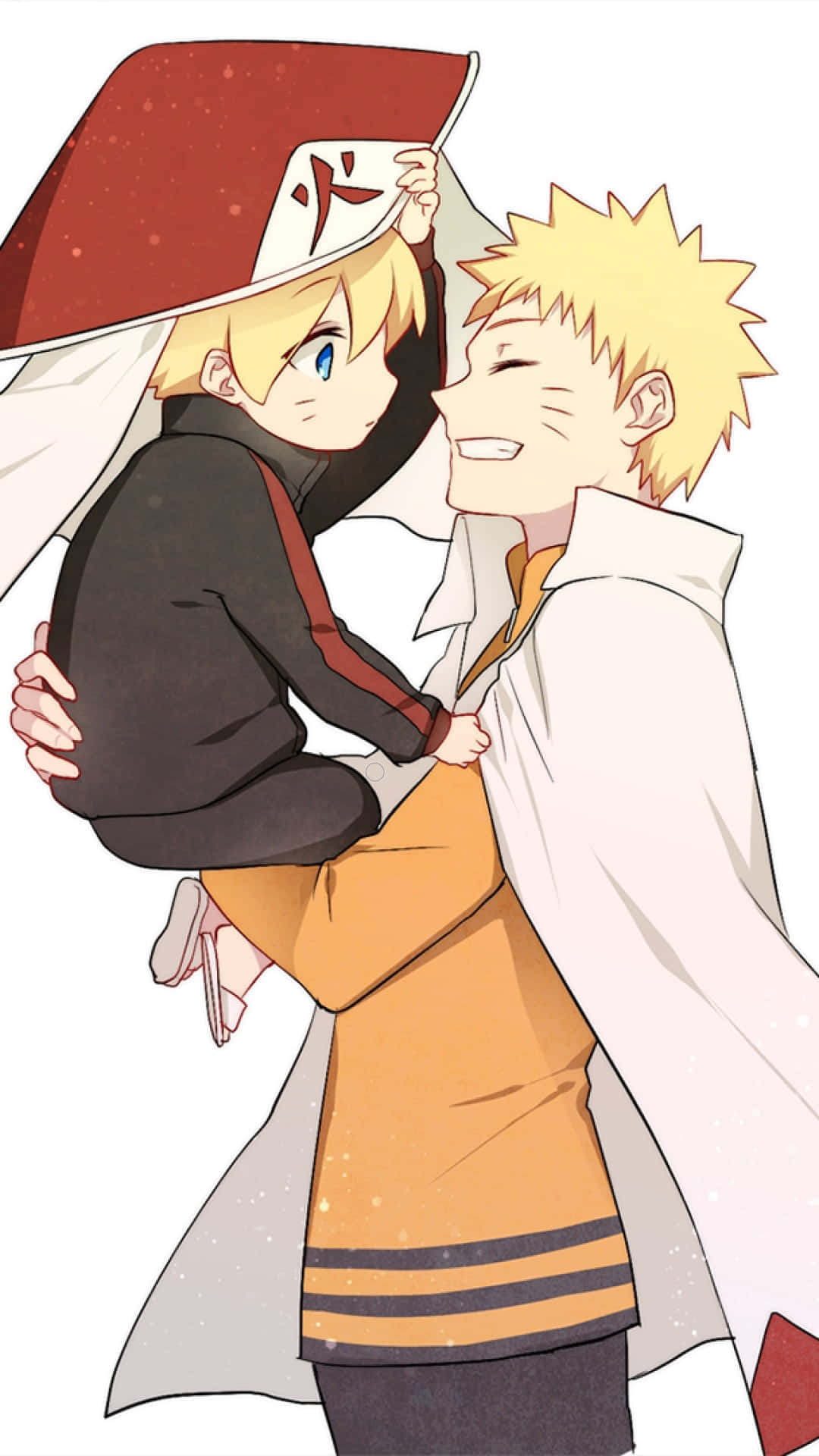 Boruto And Naruto, spiky blonde hair, younger child in a red hat, Full HD Phone Wallpaper