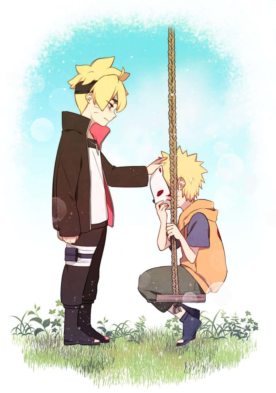 Naruto, Boruto, rope swing, HD Phone Wallpaper