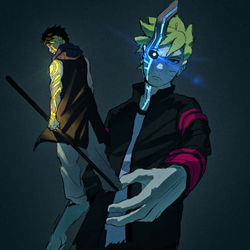 Boruto, Kawaki, glowing blue markings, SD Desktop Wallpaper