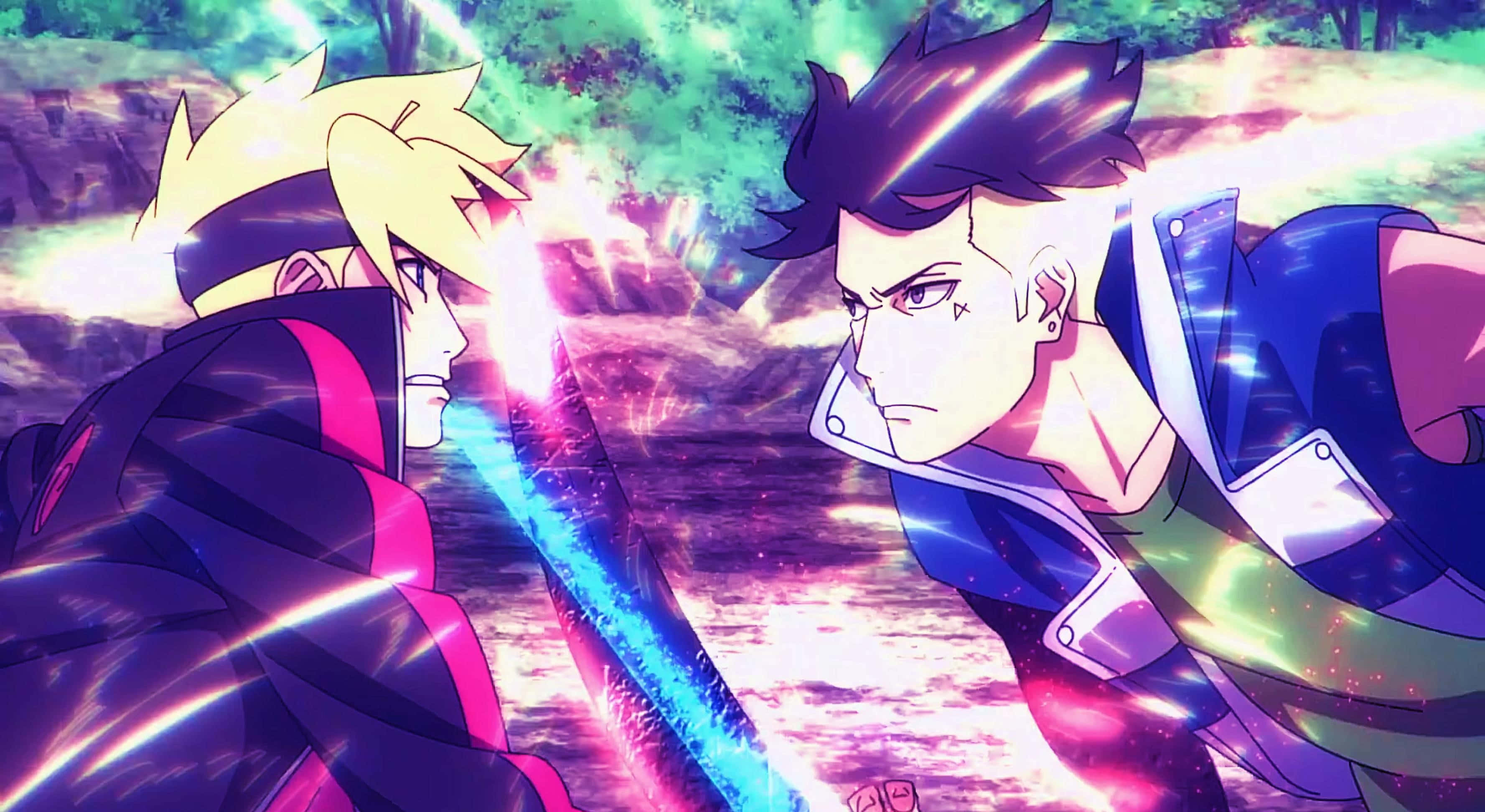 Boruto, Kawaki, glowing swords, 2K Desktop Wallpaper