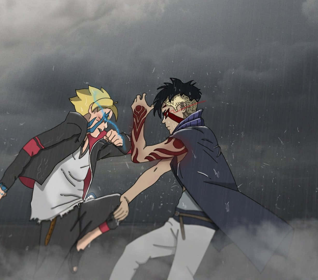 Boruto, Kawaki, rainstorm, SD Desktop Wallpaper