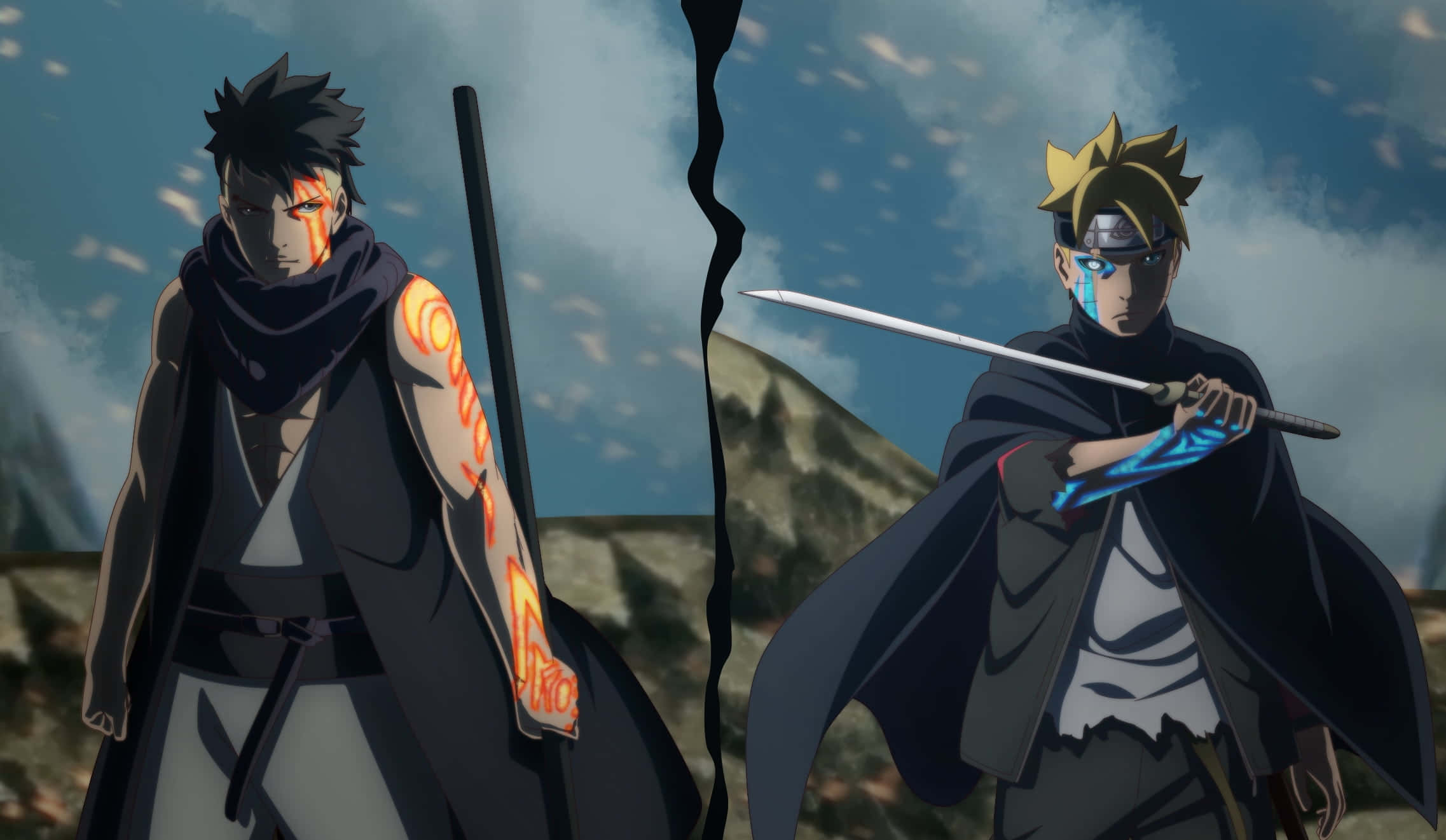 Boruto, Kawaki, orange chakra markings, Full HD Desktop Wallpaper