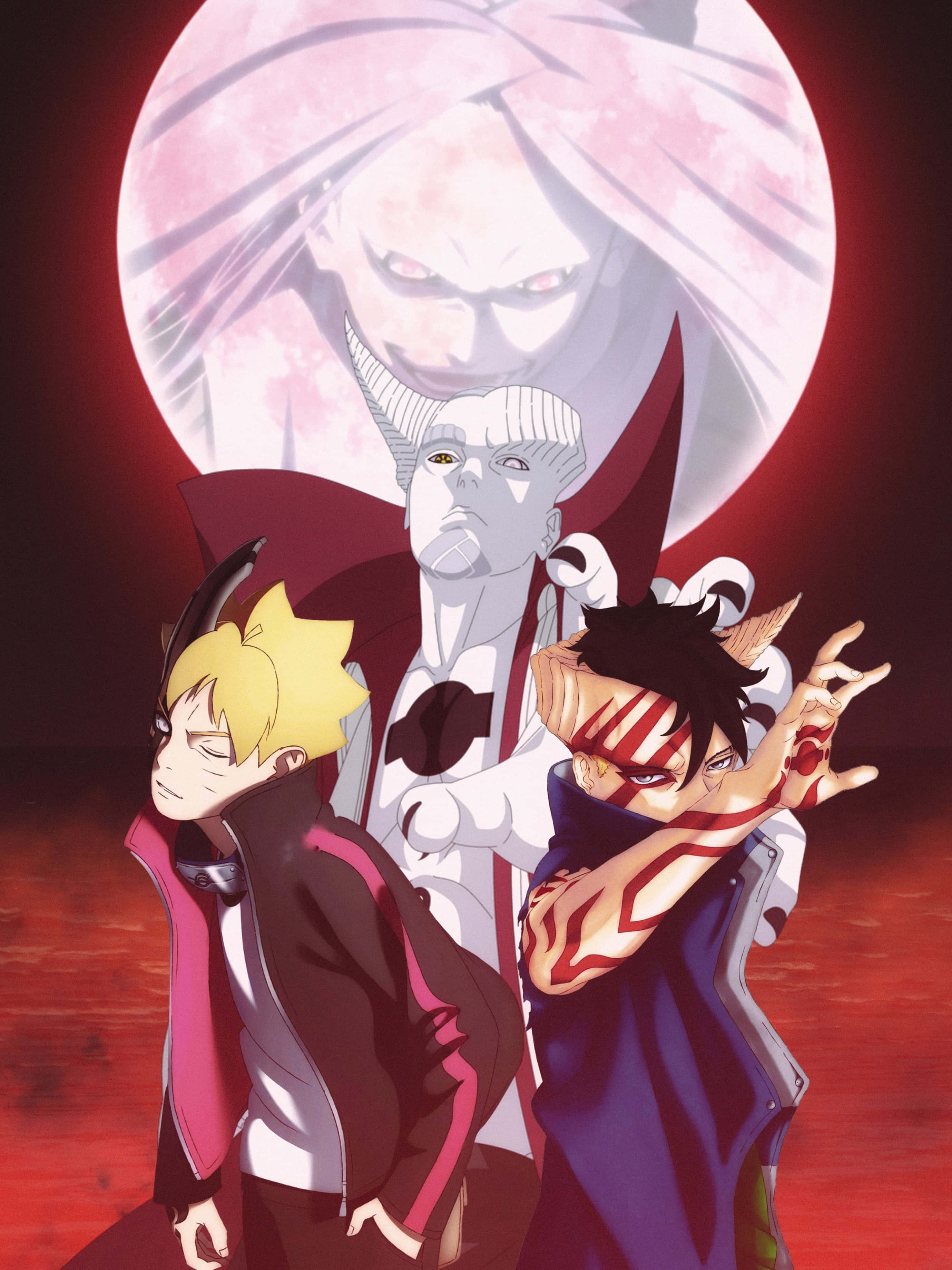 Boruto, Kawaki, blood red moon, 2K Phone Wallpaper