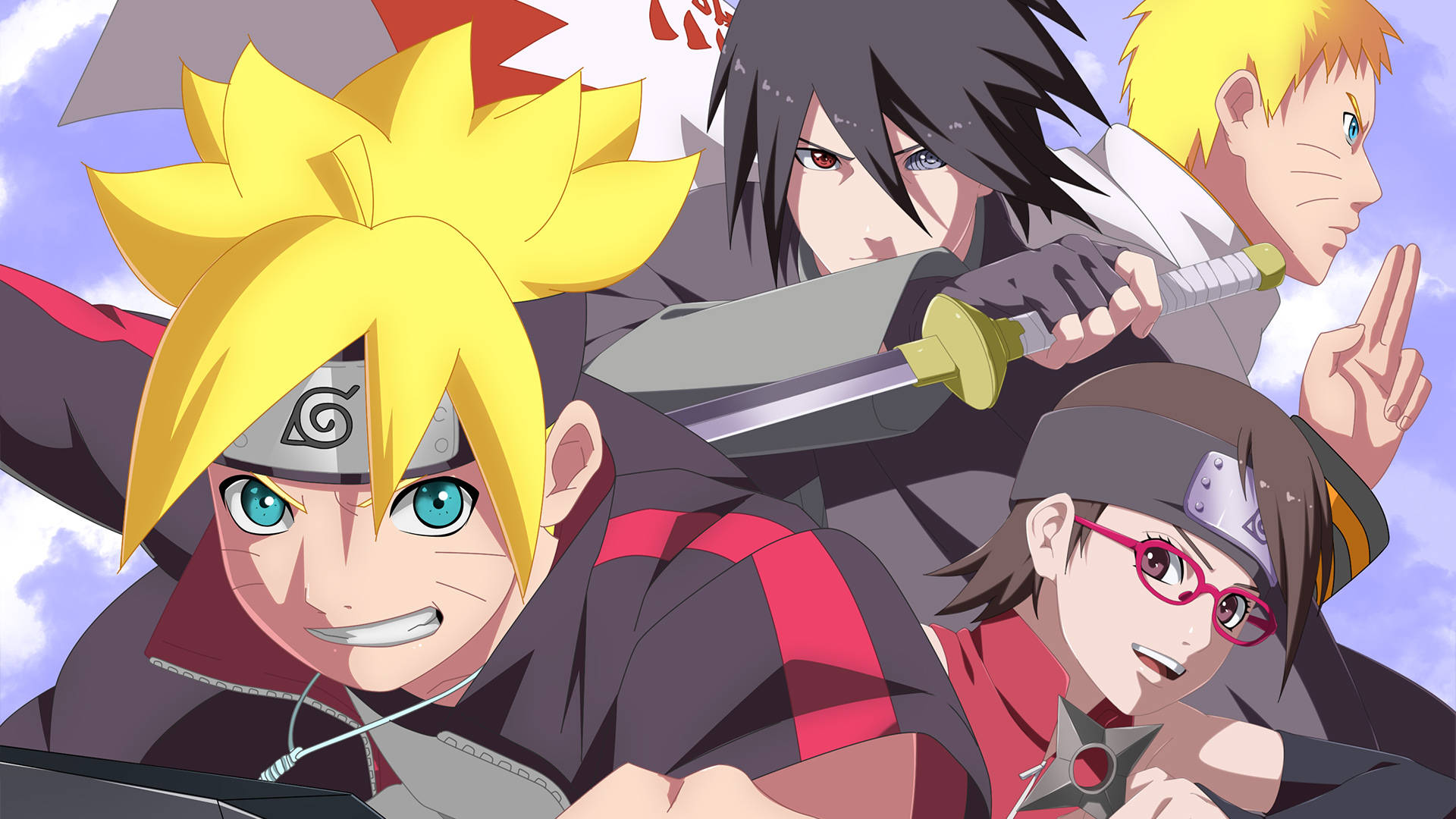 Boruto, friends, anime ninja characters, Full HD Desktop Wallpaper