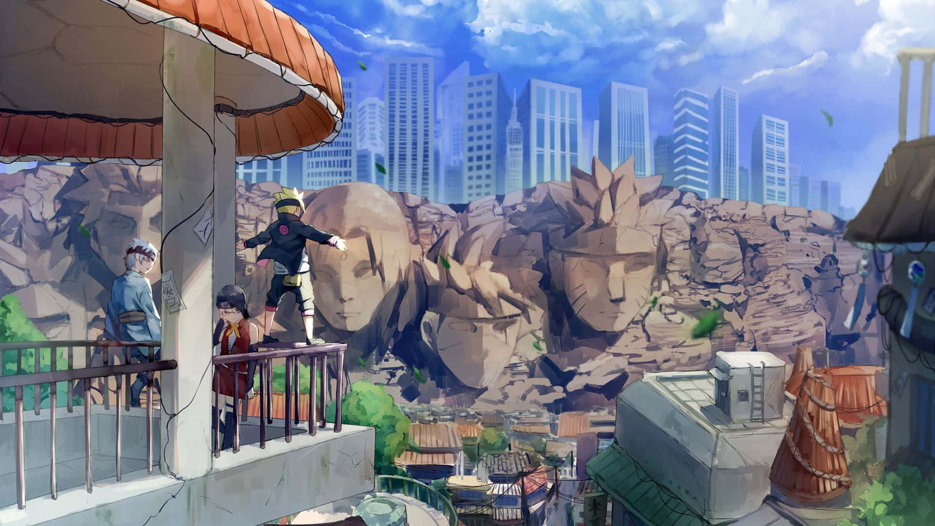 Hidden Leaf Village, Konoha Team 7, Boruto, Full HD Desktop Wallpaper