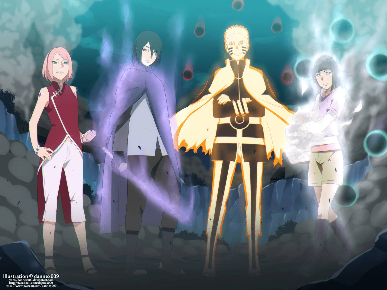 Boruto, Older Generation, mystical glowing cave, HD Desktop Wallpaper