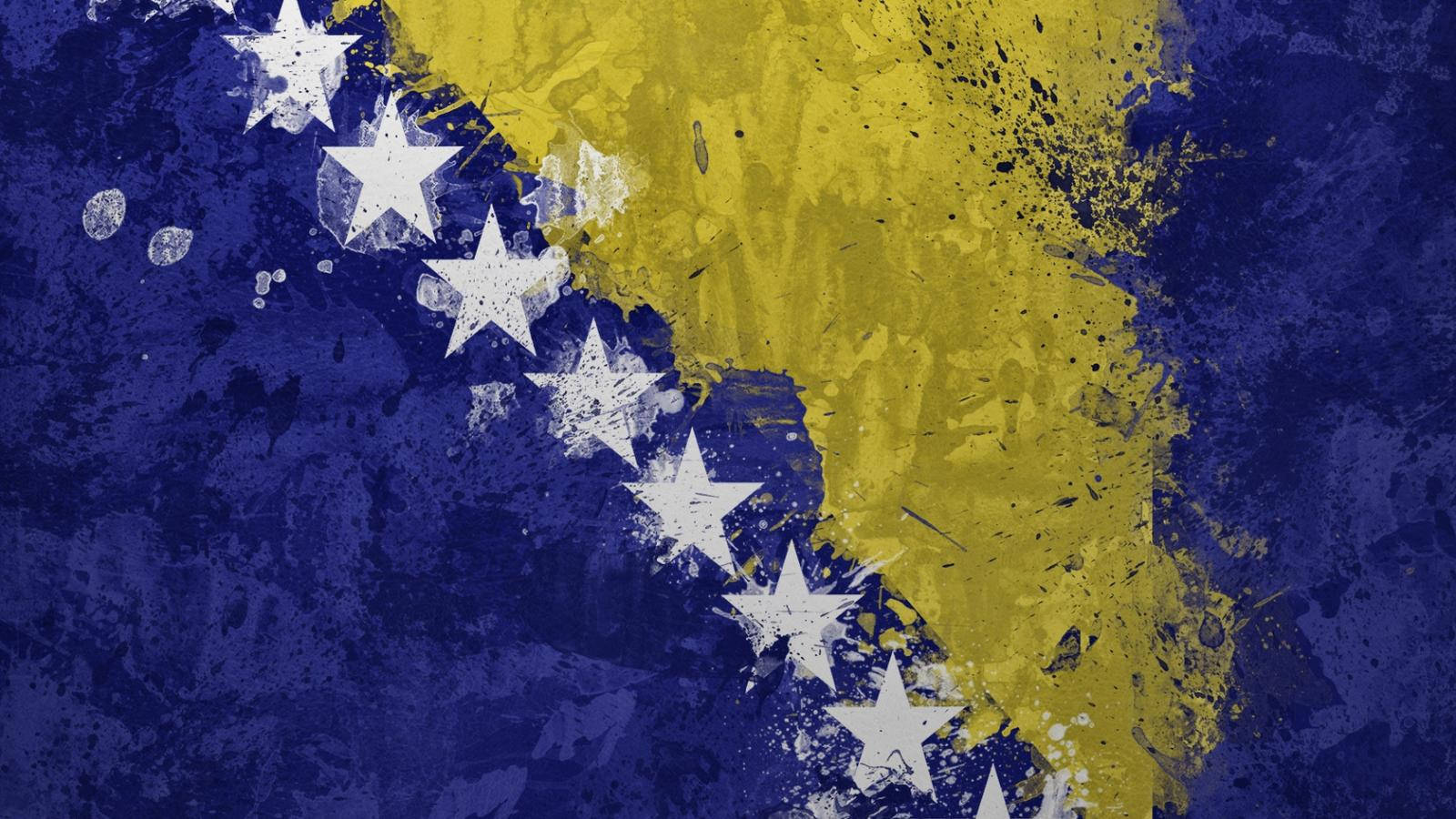 Bosnia And Herzegovina, blue, yellow, HD Desktop Wallpaper