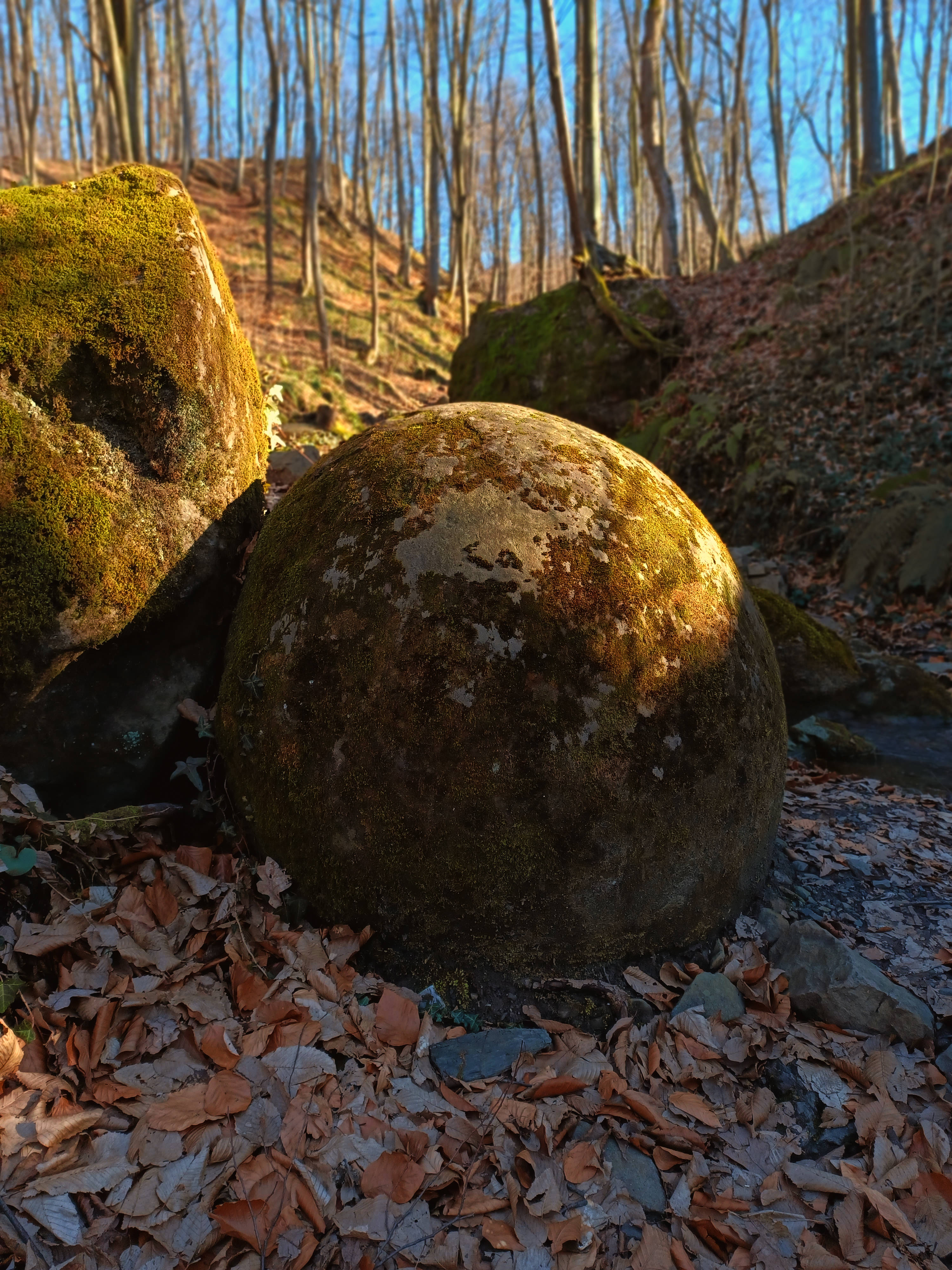 Bosnia And Herzegovina, stone sphere, mossy boulder, 4K Phone Wallpaper
