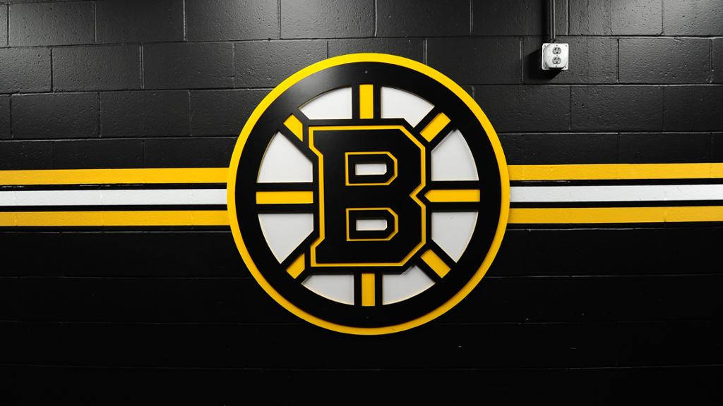 Boston Bruins Logo, black, yellow, SD Desktop Wallpaper