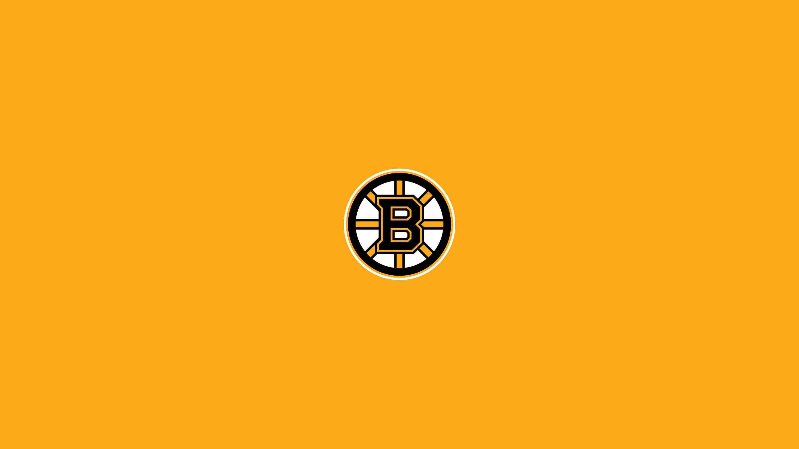 Boston Bruins Logo, black, gold, 2K Desktop Wallpaper