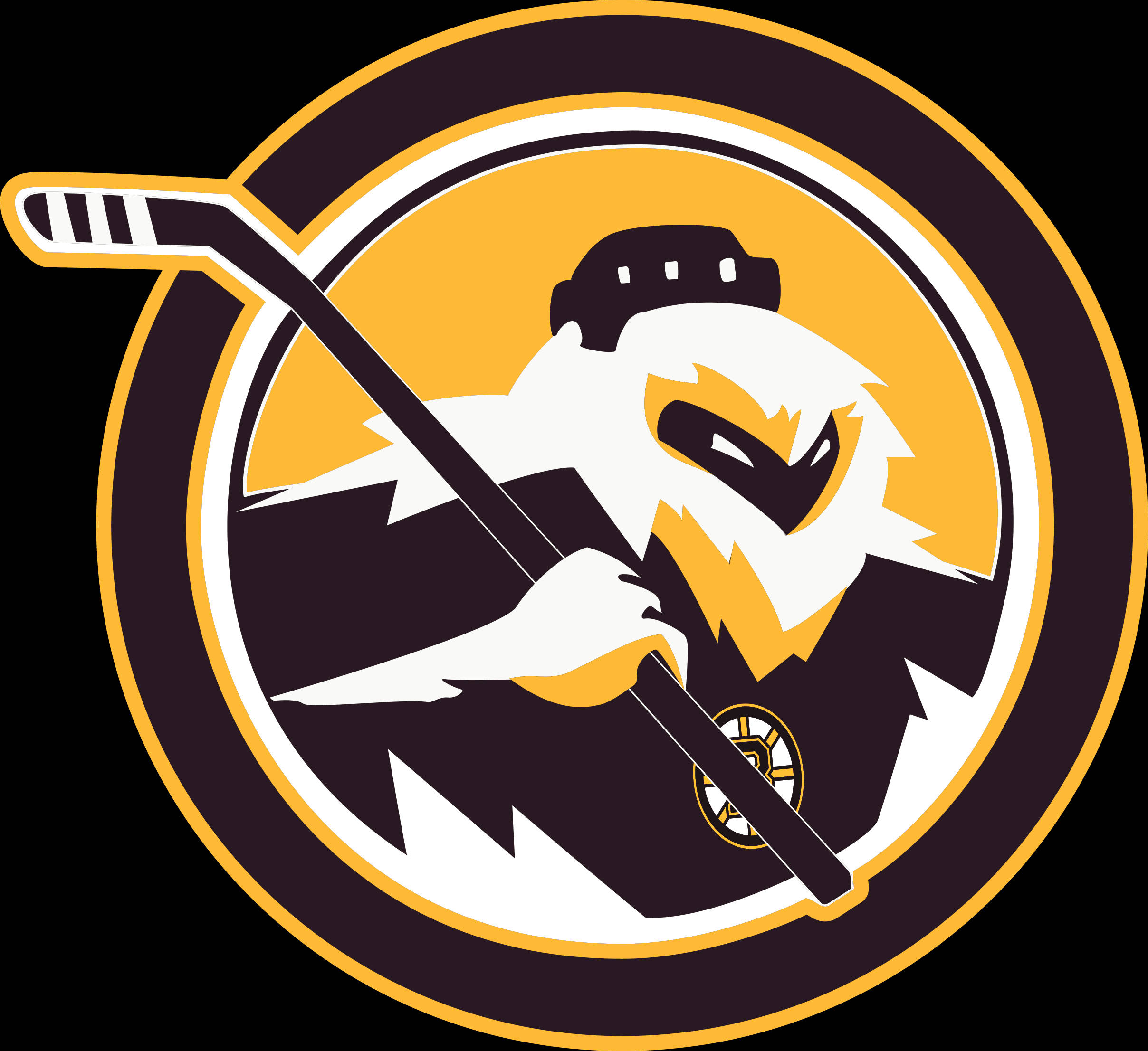 Boston Bruins, white eagle, yellow accents, Full HD Desktop Wallpaper