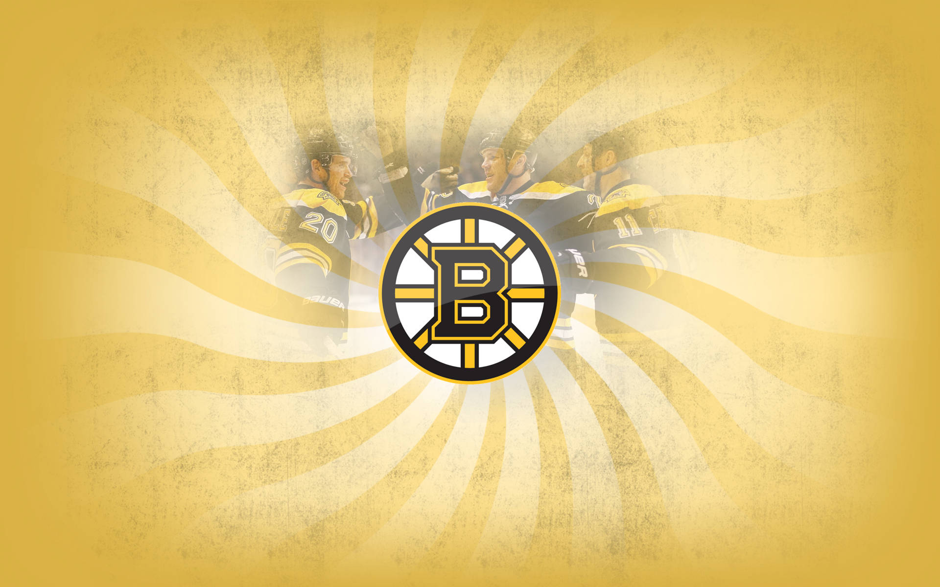 Boston Bruins, yellow and black jerseys, central team logo, Full HD Desktop Wallpaper