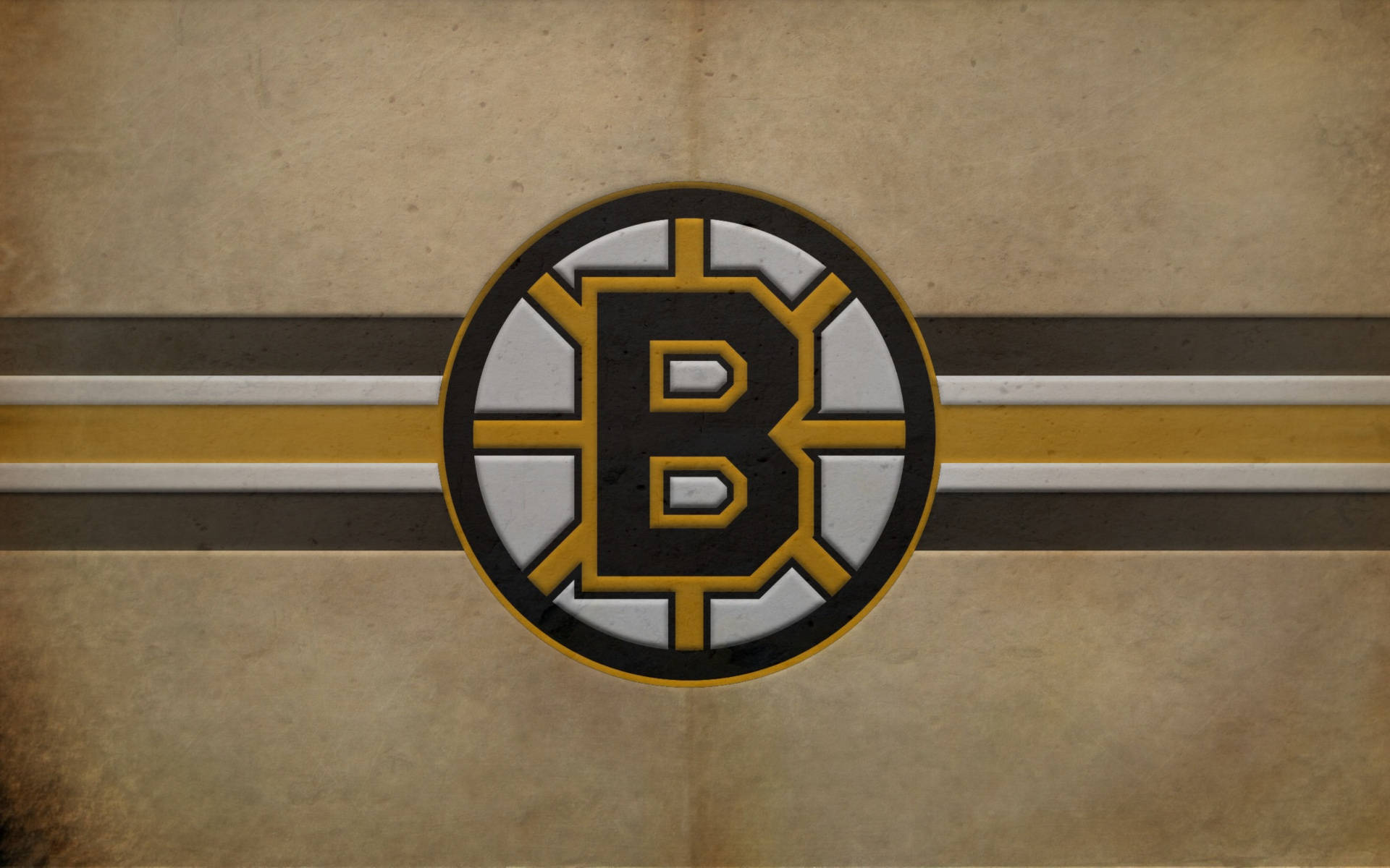 Boston Bruins, vintage, textured beige background, Full HD Desktop Wallpaper