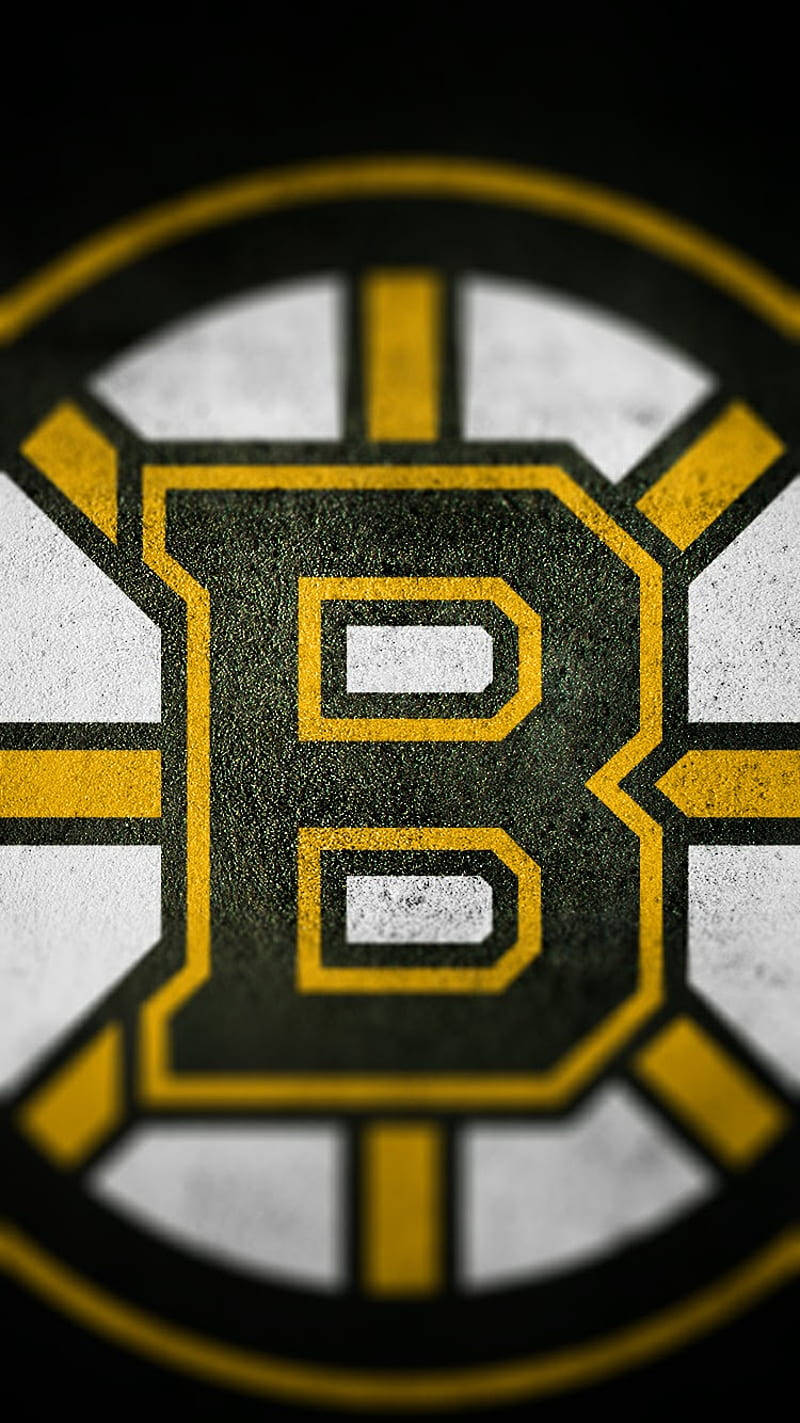 Boston Bruins, primary logo, textured black, HD Phone Wallpaper