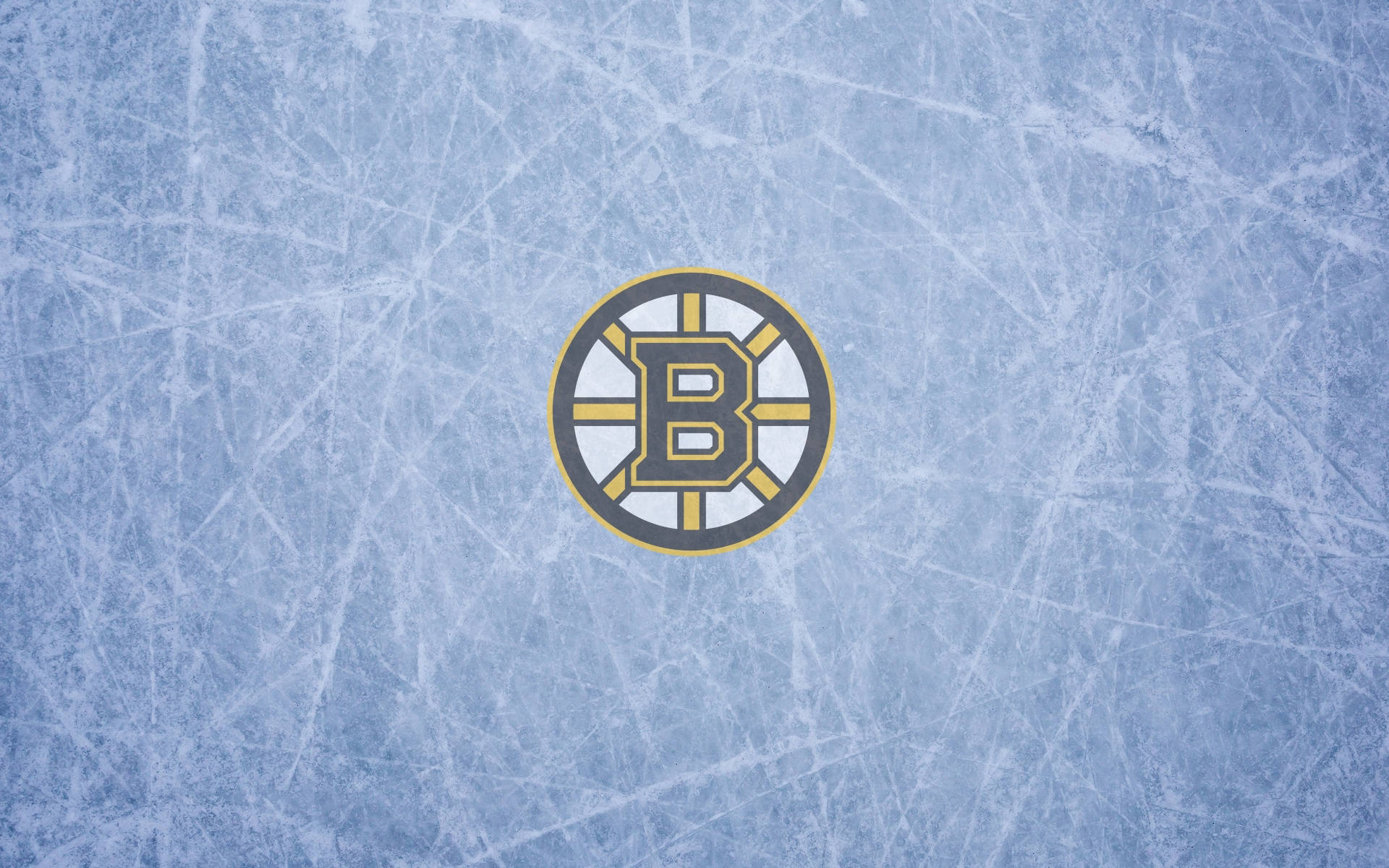 Boston Bruins, scratched ice rink, blue and white tones, Full HD Desktop Wallpaper