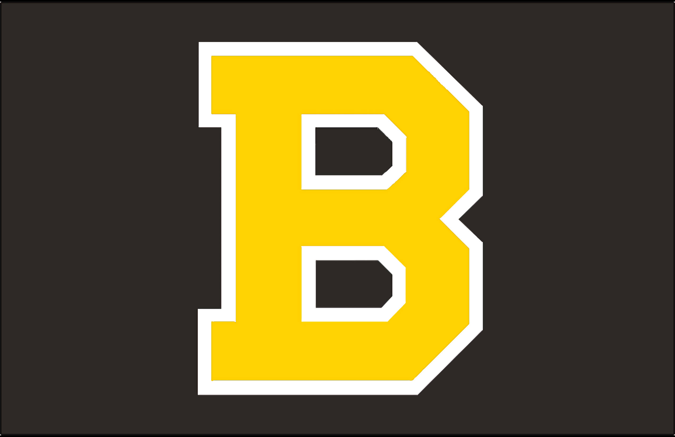Boston Bruins, yellow letter B, white outline, 2K Desktop Wallpaper