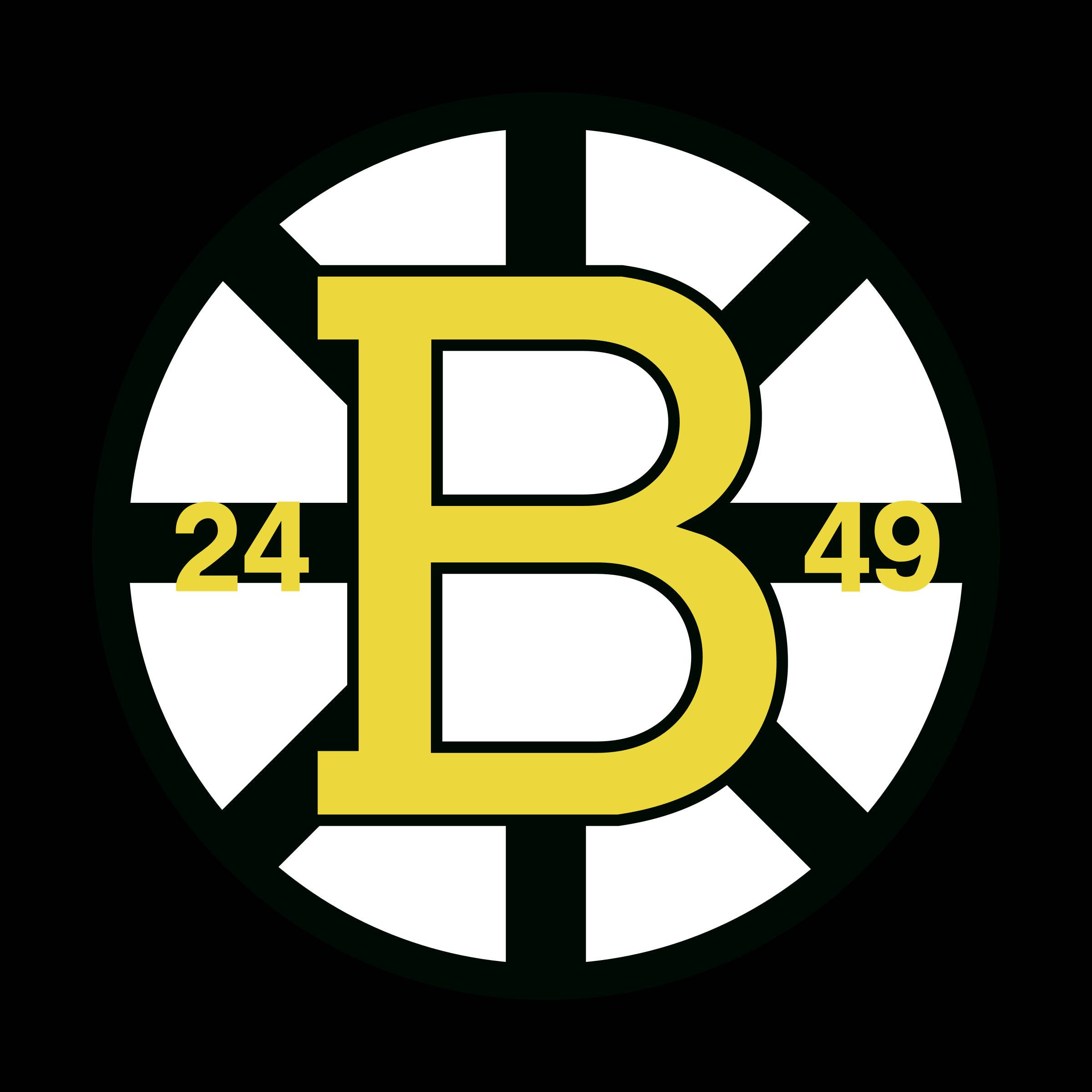 Boston Bruins, yellow letter B, numbers 24 and 49, Full HD Desktop Wallpaper