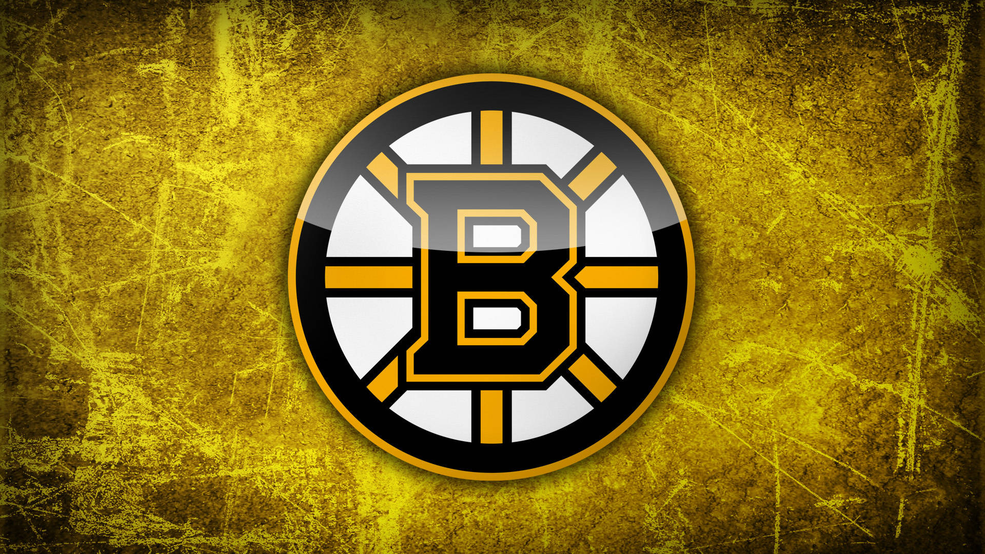 Boston Bruins, rugged yellow, textured yellow background, Full HD Desktop Wallpaper