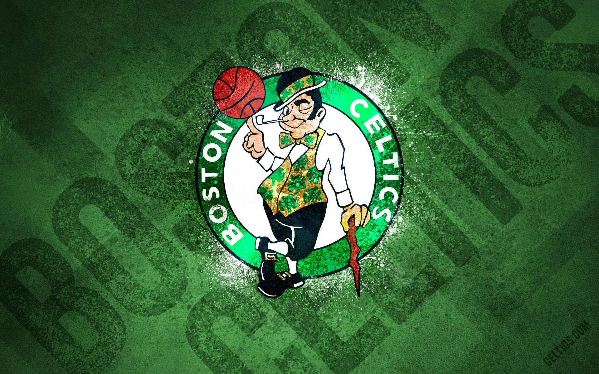 Boston Celtics, leprechaun, basketball, Full HD Desktop Wallpaper