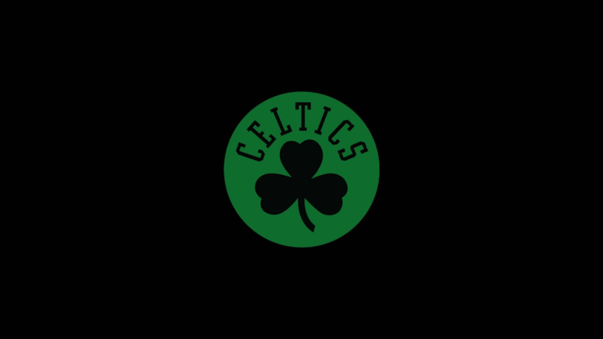 Boston Celtics, dark logo, green circular logo, Full HD Desktop Wallpaper