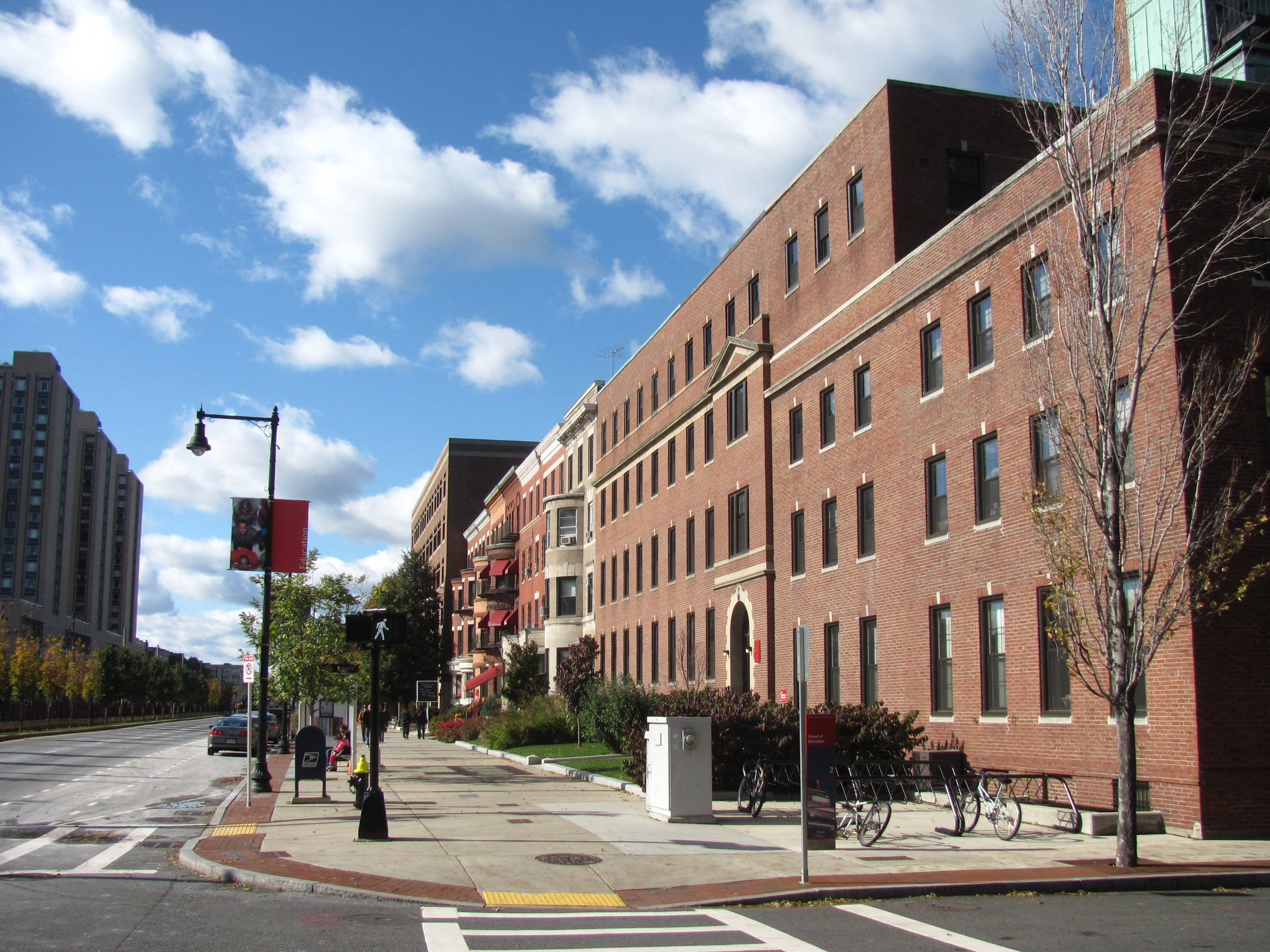 Boston University, dorm houses, brick buildings, 2K Desktop Wallpaper