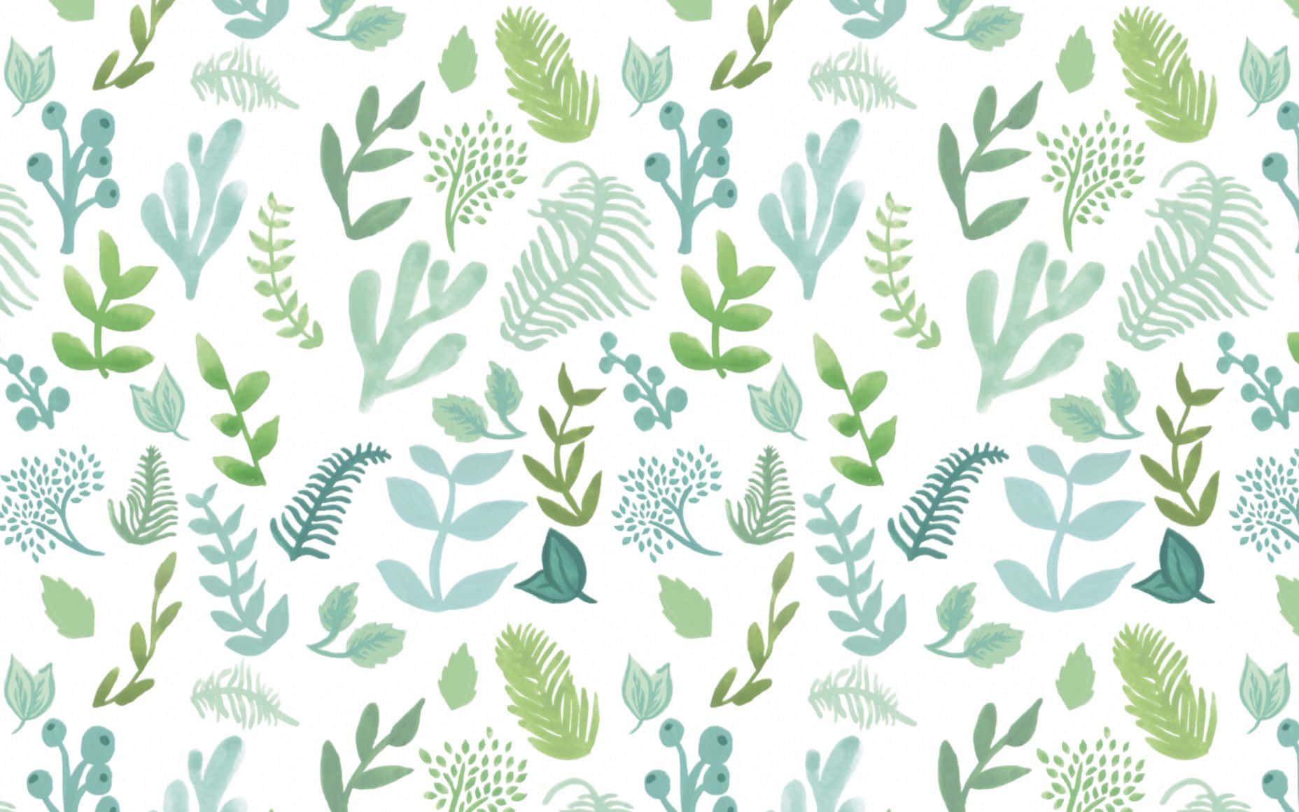 botanical garden, stylized ferns, leaves, HD Desktop Wallpaper