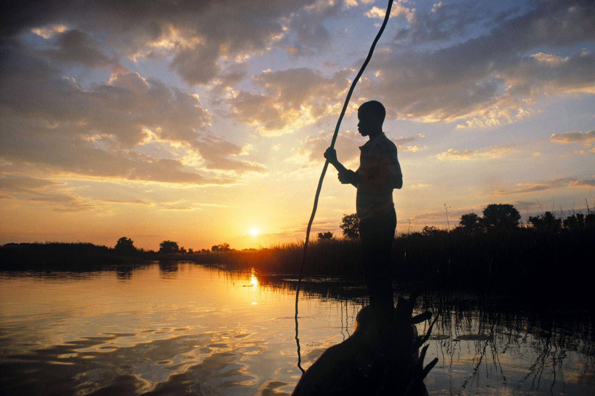Botswana, mokoro ride, child, Full HD Desktop Wallpaper