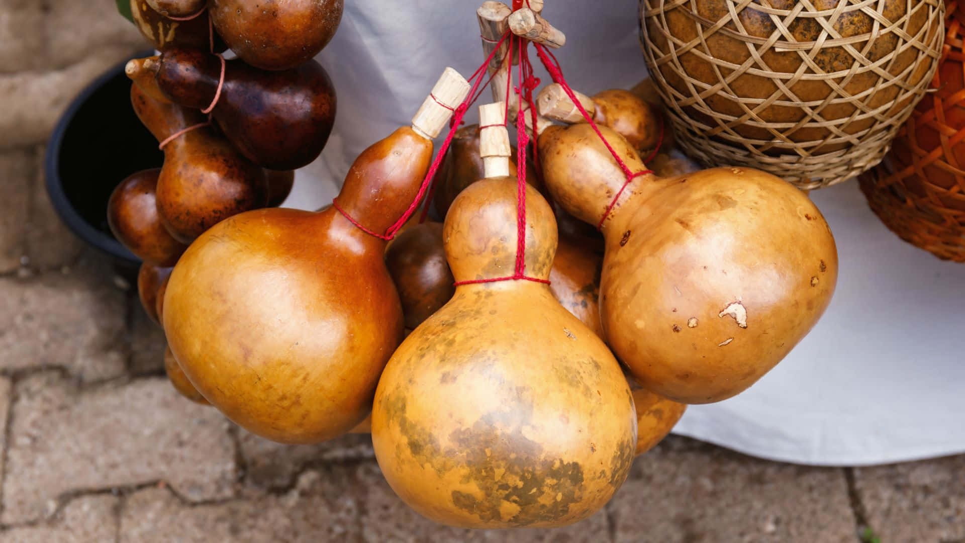 Bottle Gourd, dried gourds, varied shapes, Full HD Desktop Wallpaper